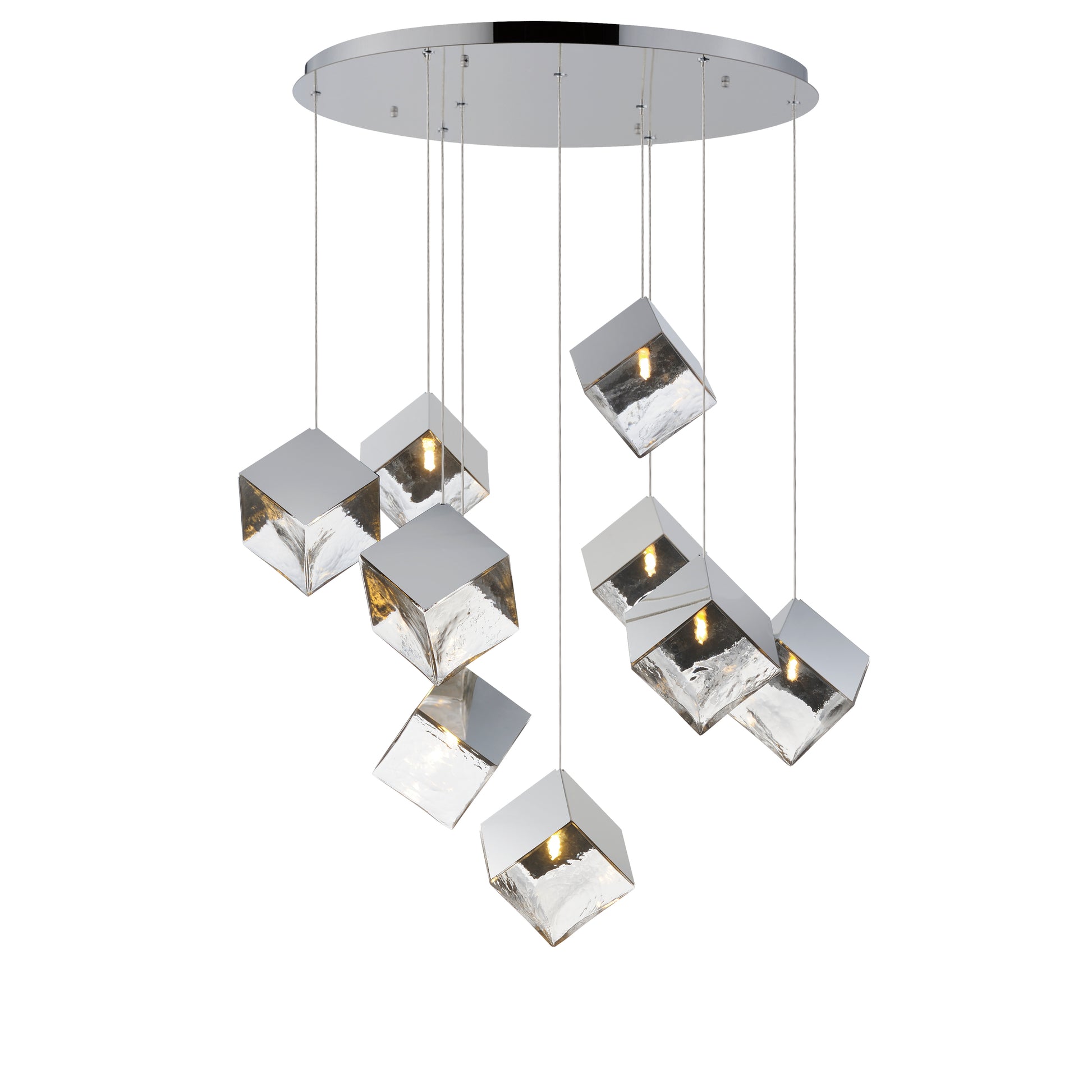 Ice Cube 9-Light LED Pendant Polished Chrome by ET2