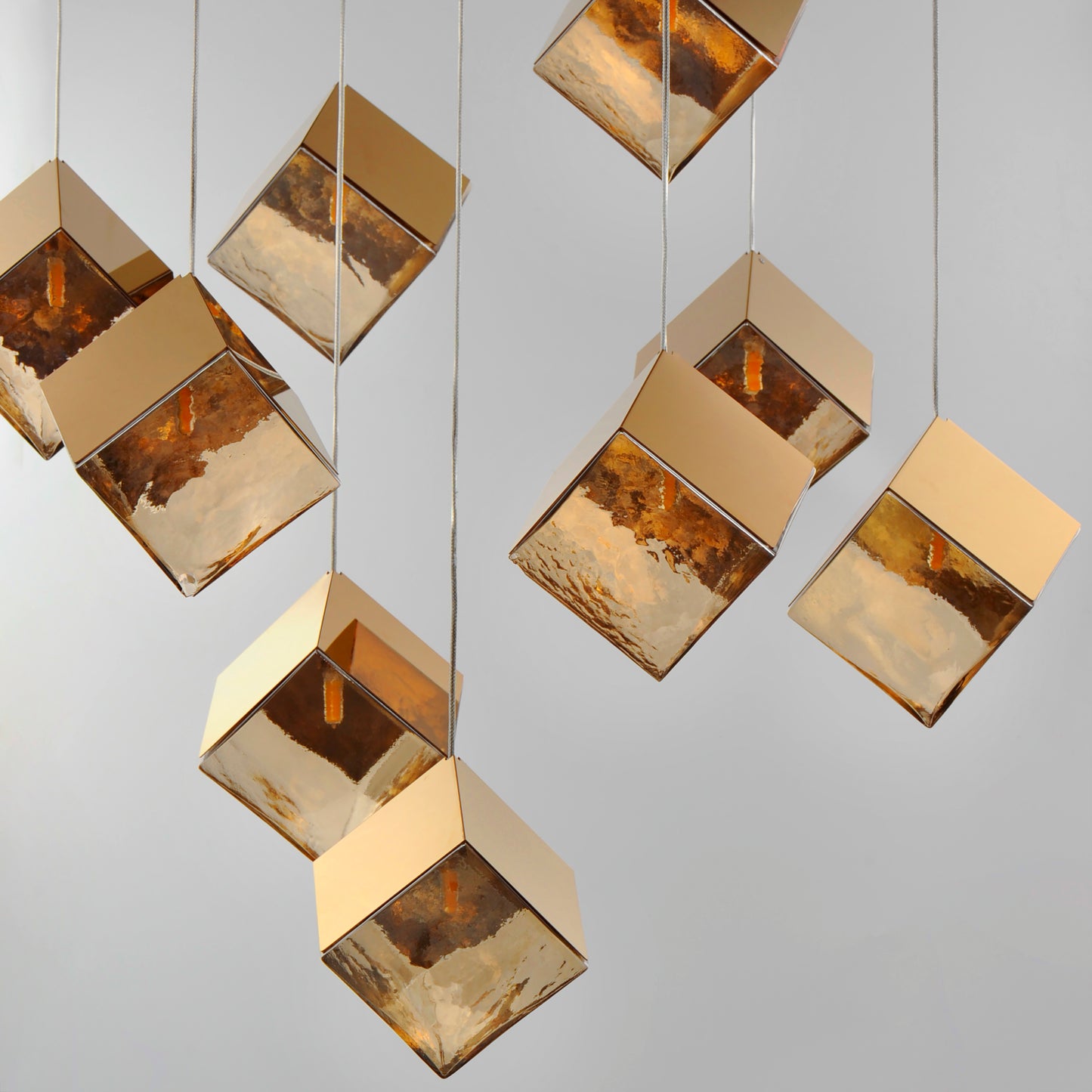 Ice Cube 9-Light LED Pendant French Gold by ET2