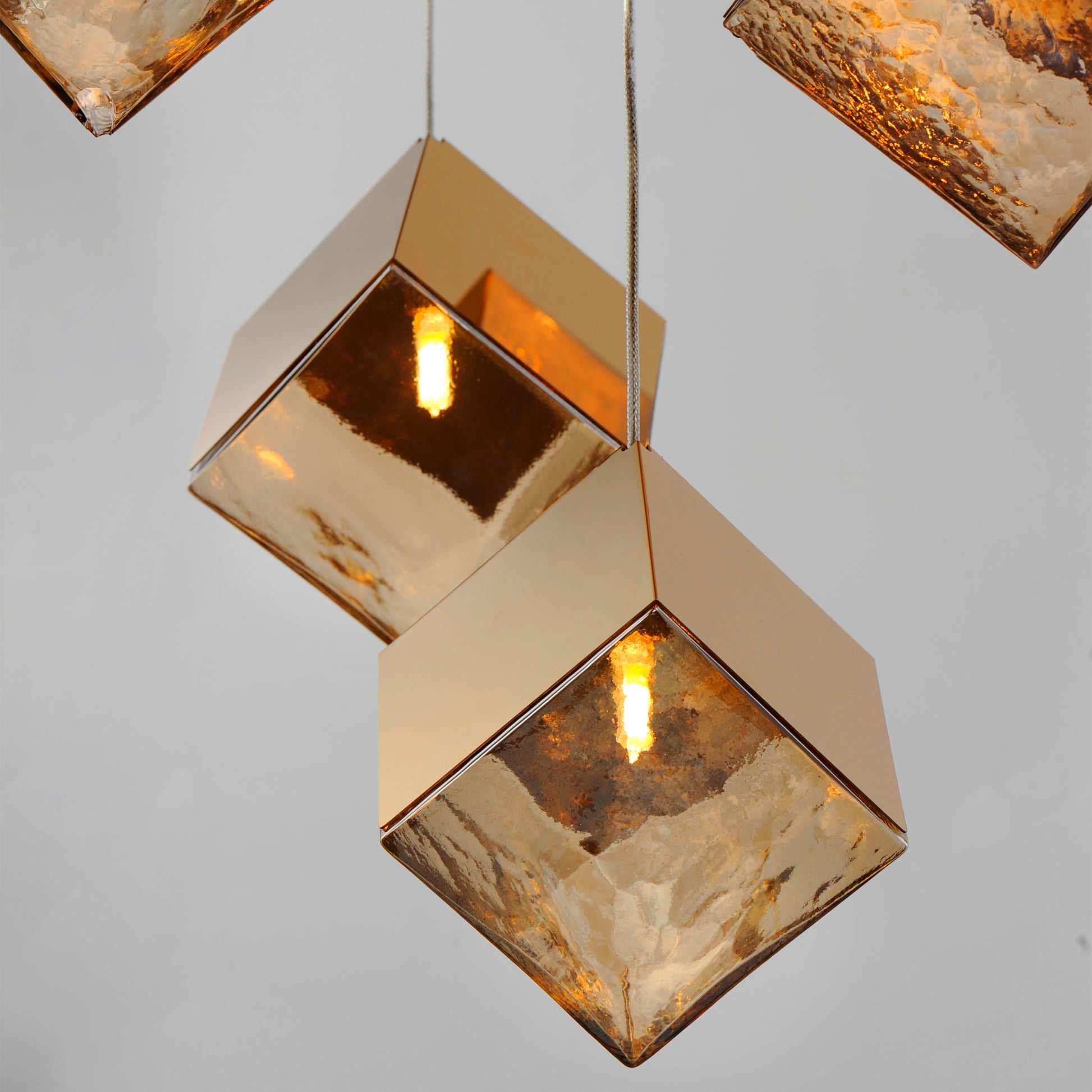Ice Cube 9-Light LED Pendant French Gold by ET2