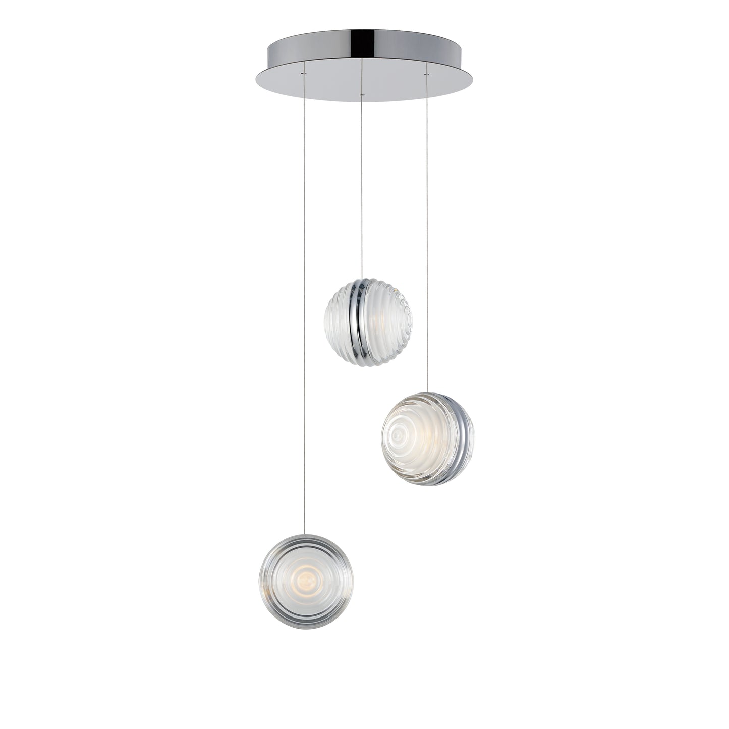 Pulse 3-Light LED Pendant Polished Chrome by ET2