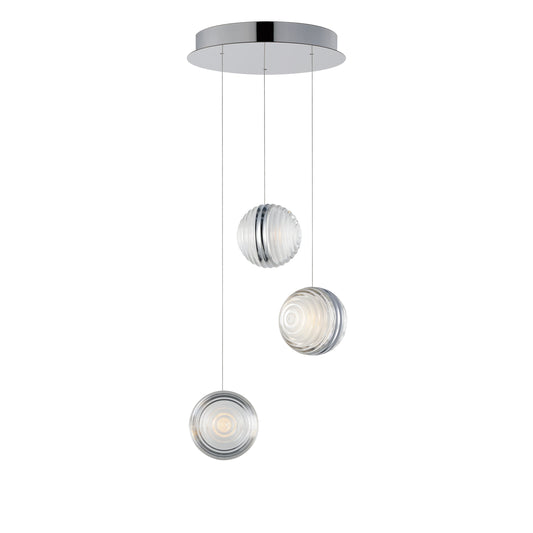 Pulse 3-Light LED Pendant Polished Chrome by ET2
