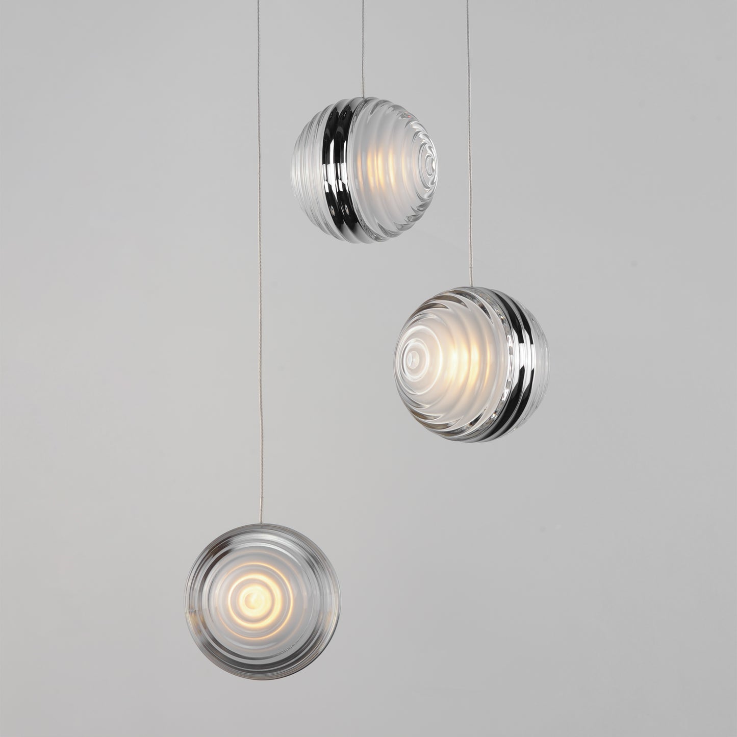 Pulse 3-Light LED Pendant Polished Chrome by ET2