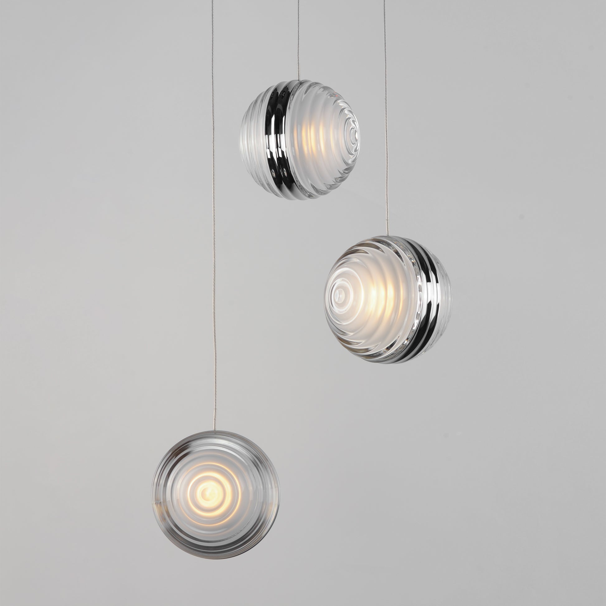 Pulse 3-Light LED Pendant Polished Chrome by ET2