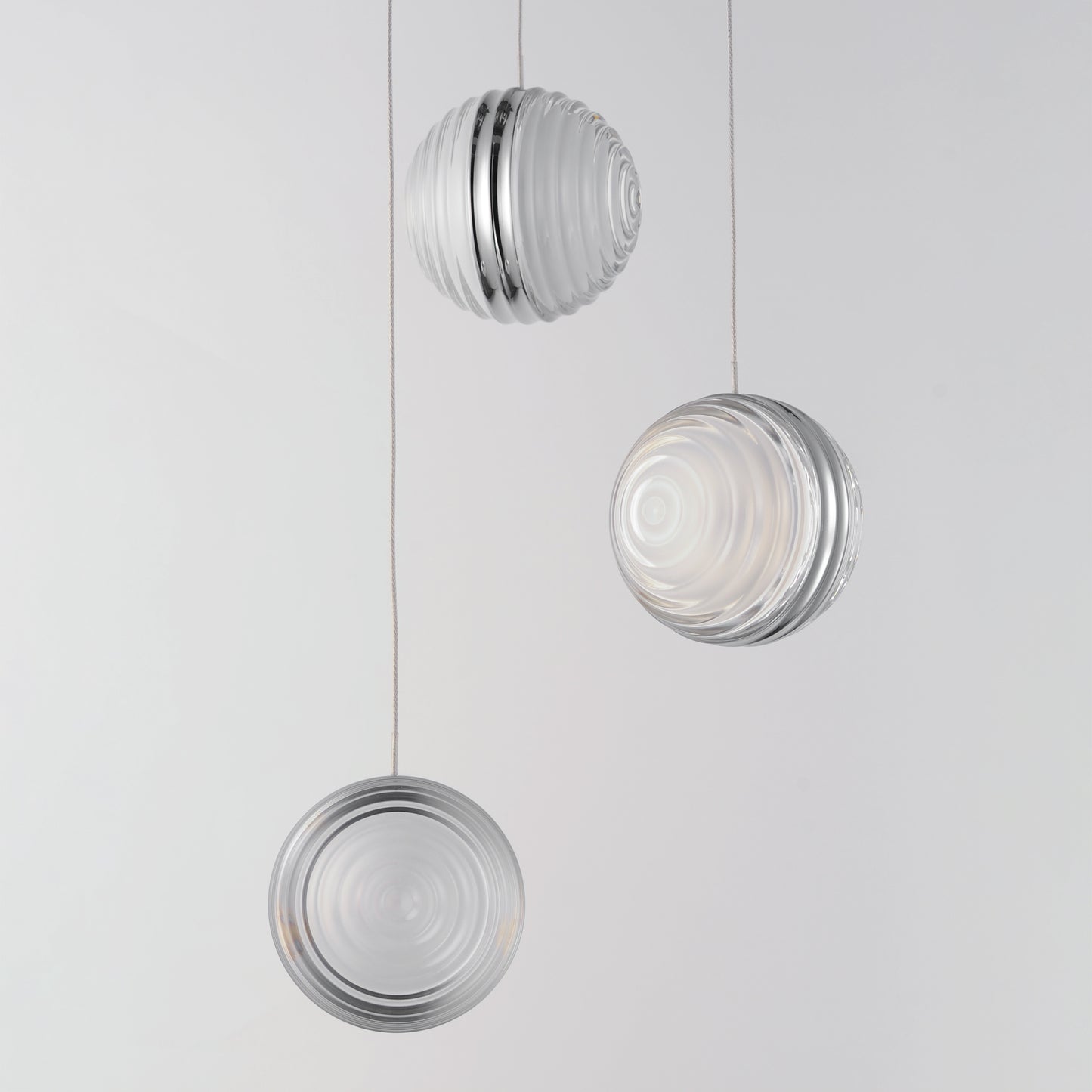 Pulse 3-Light LED Pendant Polished Chrome by ET2