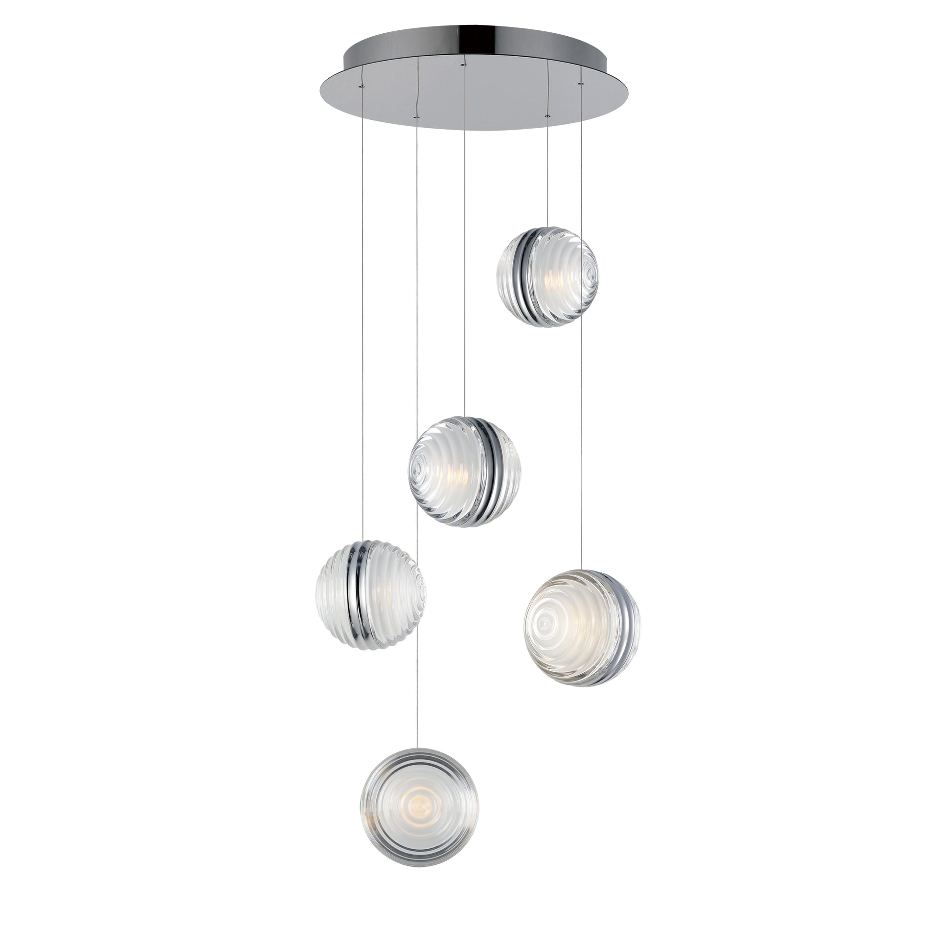 Pulse 5-Light LED Pendant Polished Chrome by ET2
