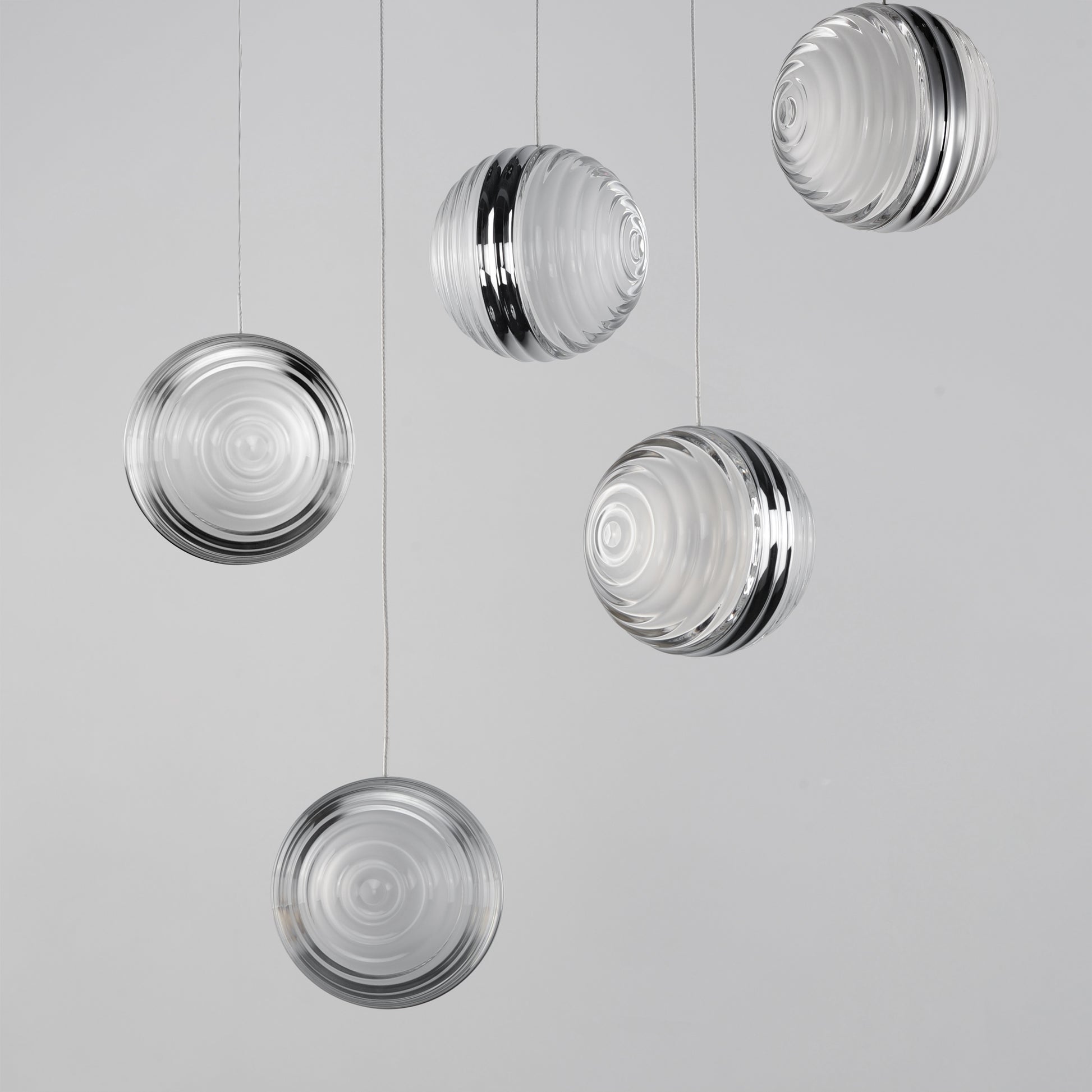 Pulse 5-Light LED Pendant Polished Chrome by ET2