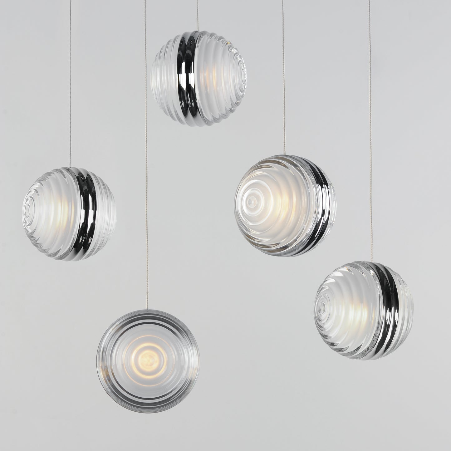 Pulse 5-Light LED Pendant Polished Chrome by ET2
