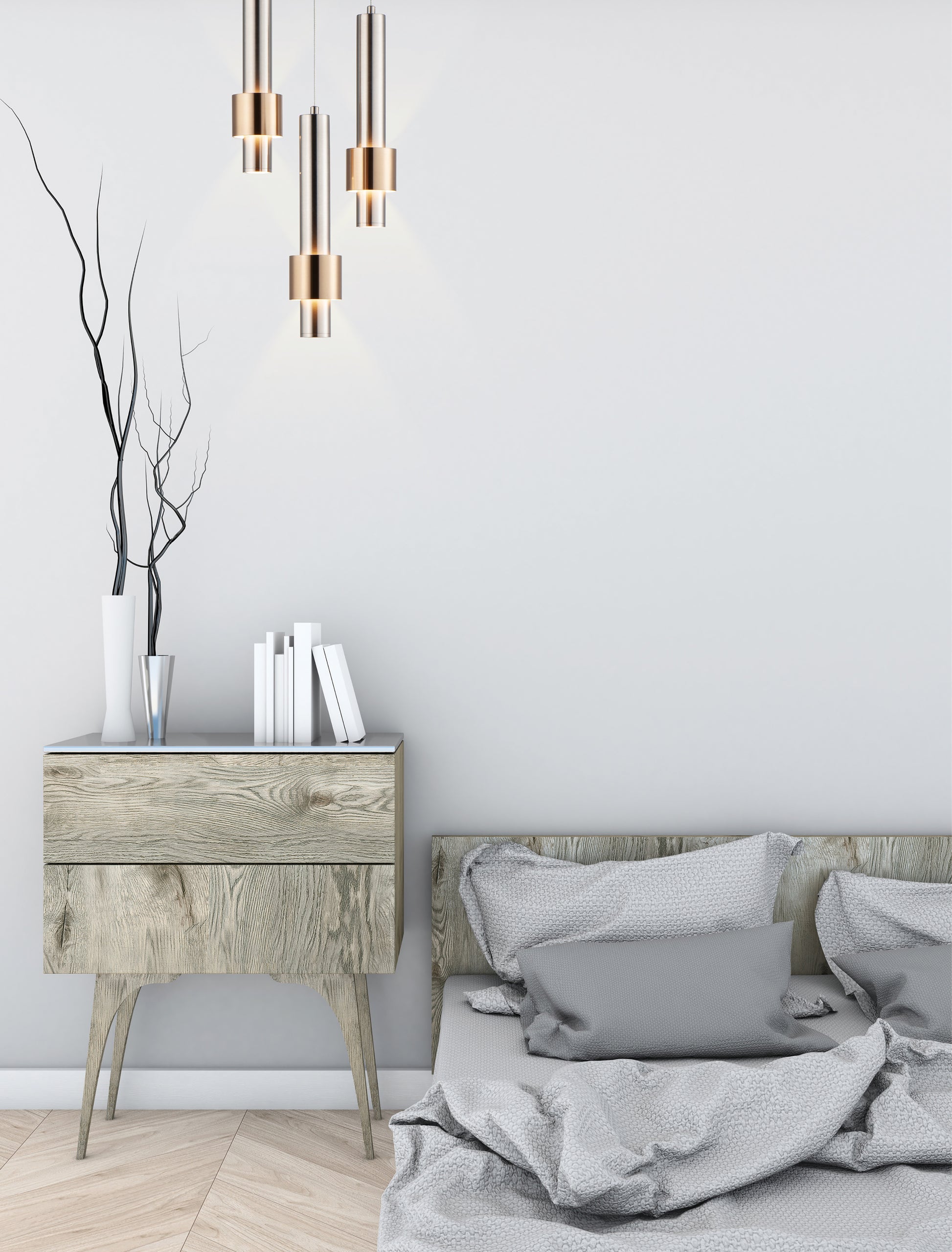 Reveal LED Pendant Satin Nickel/Satin Brass by ET2