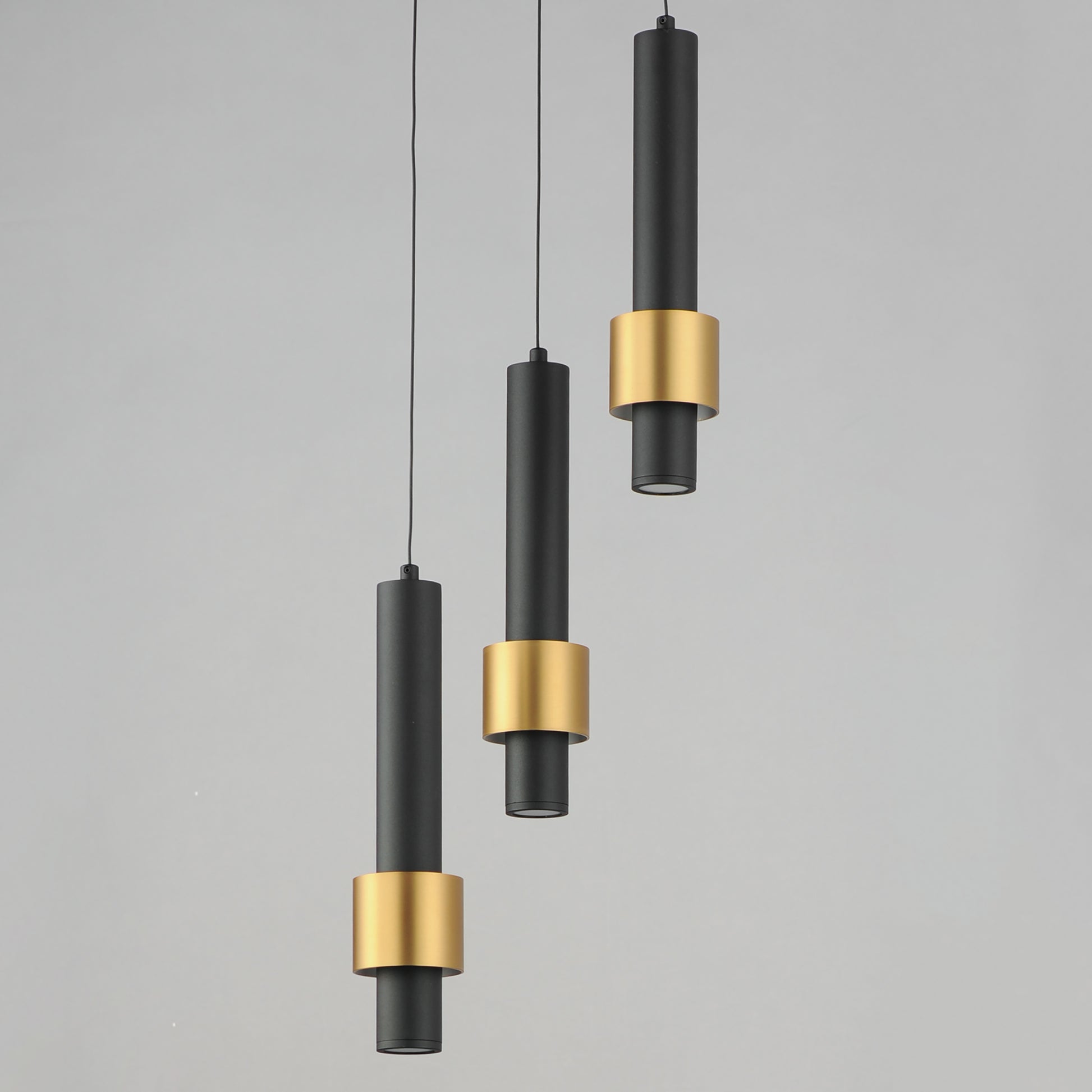 Reveal 3-Light LED Pendant Black/Gold by ET2