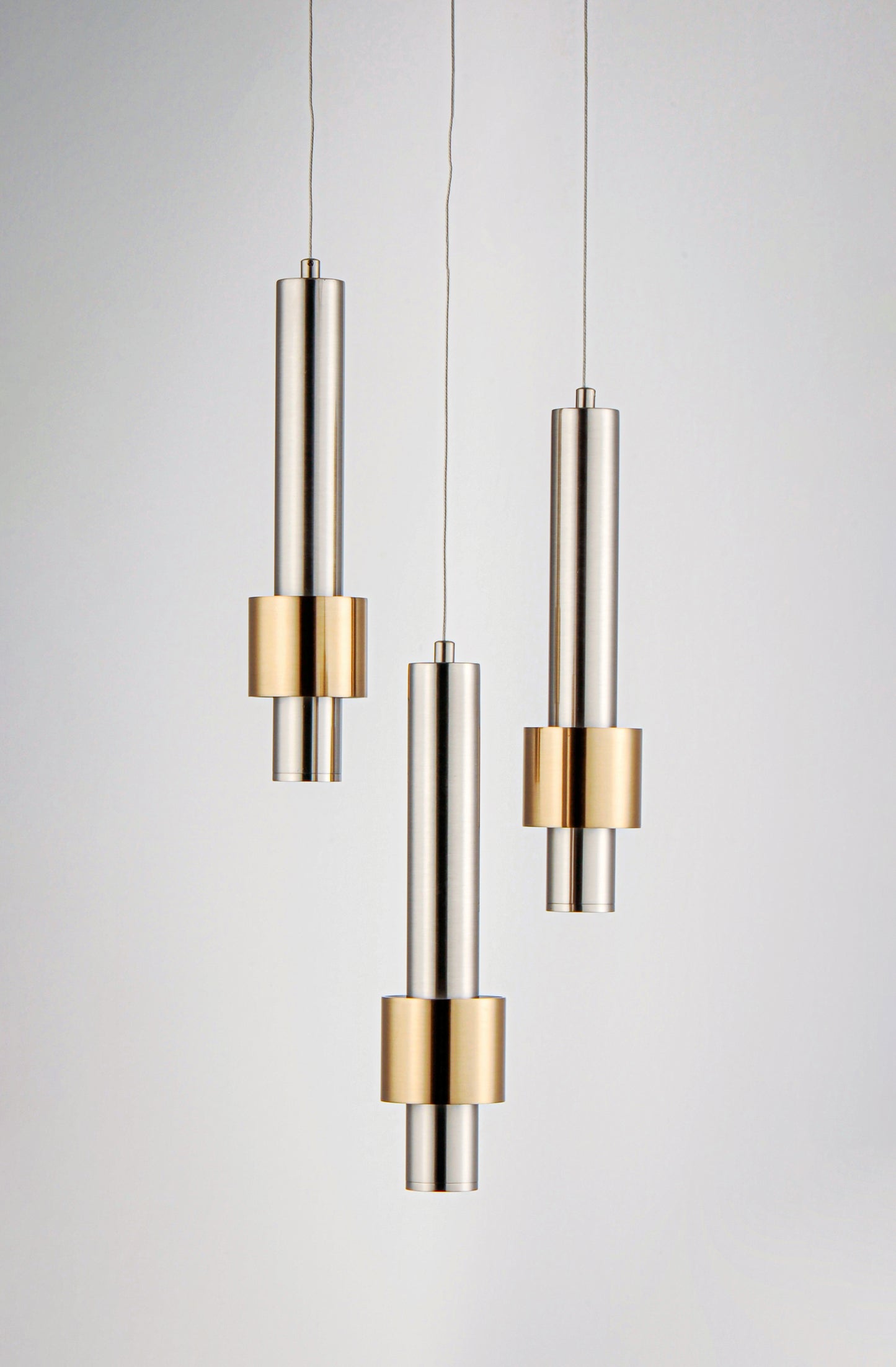 Reveal 3-Light LED Pendant Satin Nickel/Satin Brass by ET2