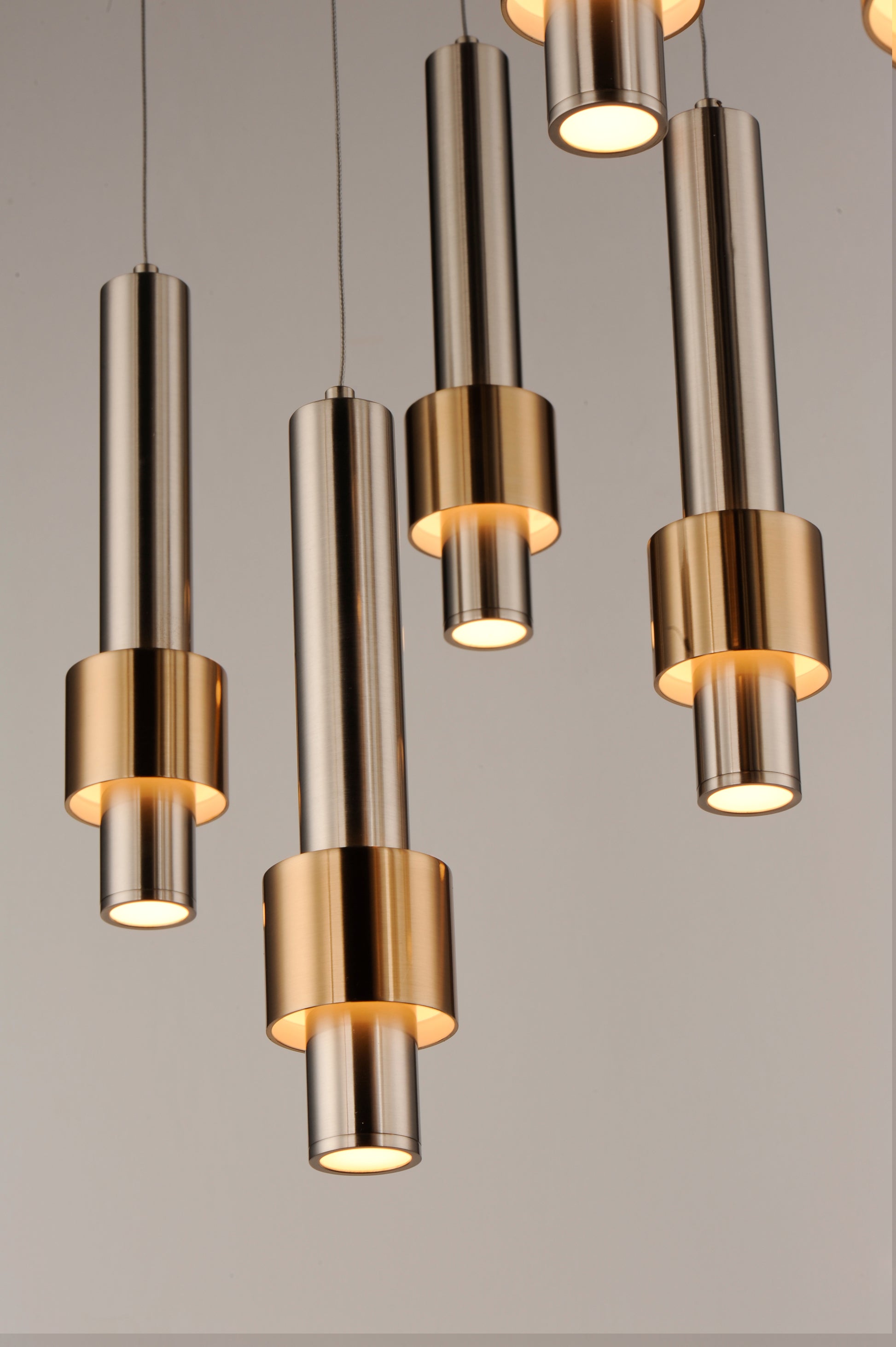 Reveal 7-Light LED Pendant Satin Nickel/Satin Brass by ET2