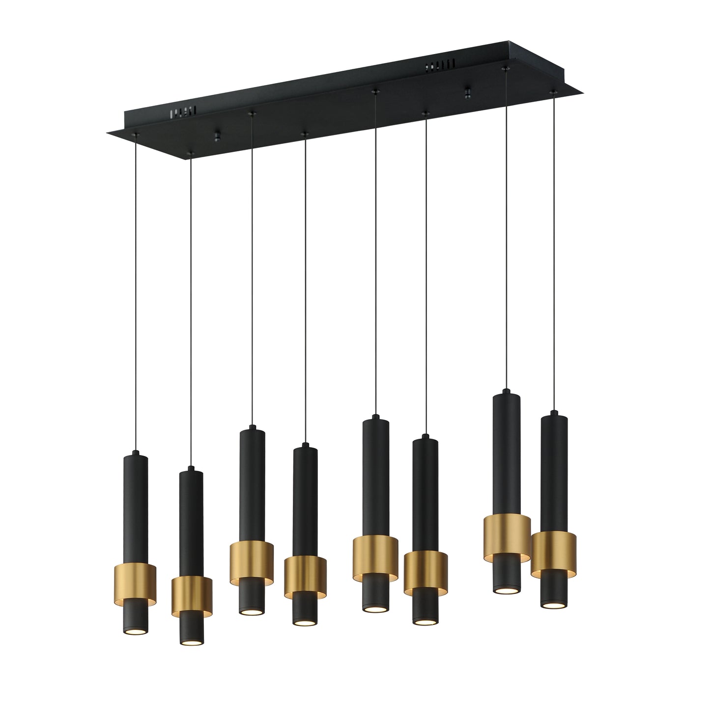 Reveal 8-Light LED Pendant Black/Gold by ET2