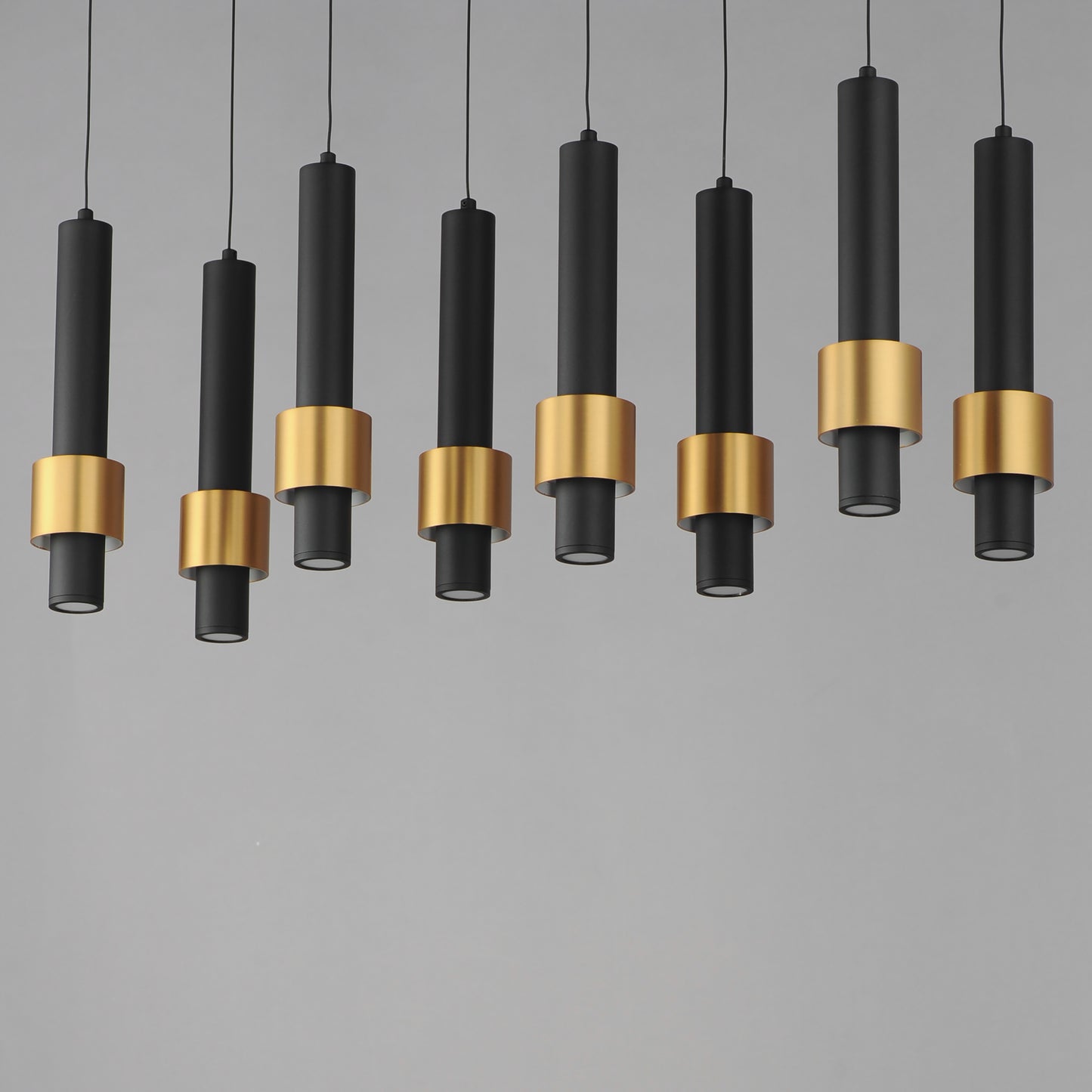 Reveal 8-Light LED Pendant Black/Gold by ET2