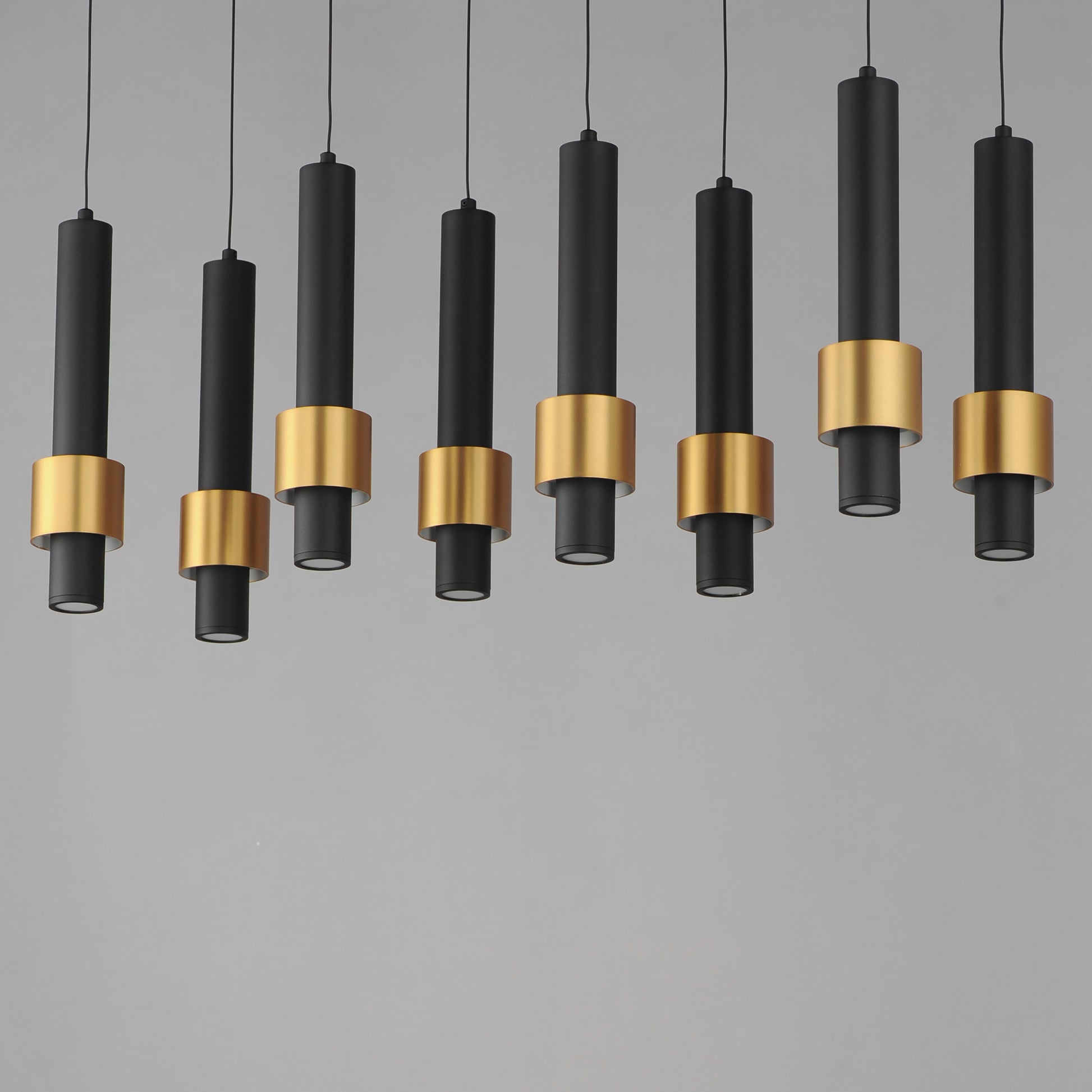 Reveal 8-Light LED Pendant Black/Gold by ET2