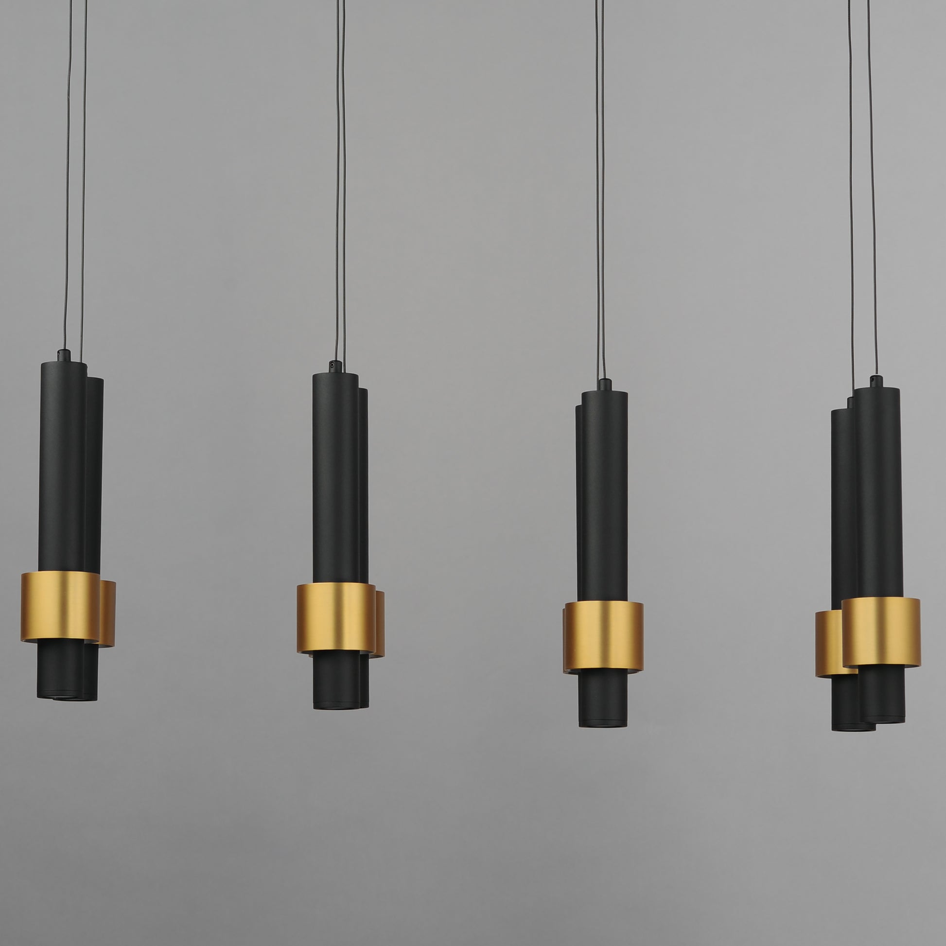 Reveal 8-Light LED Pendant Black/Gold by ET2