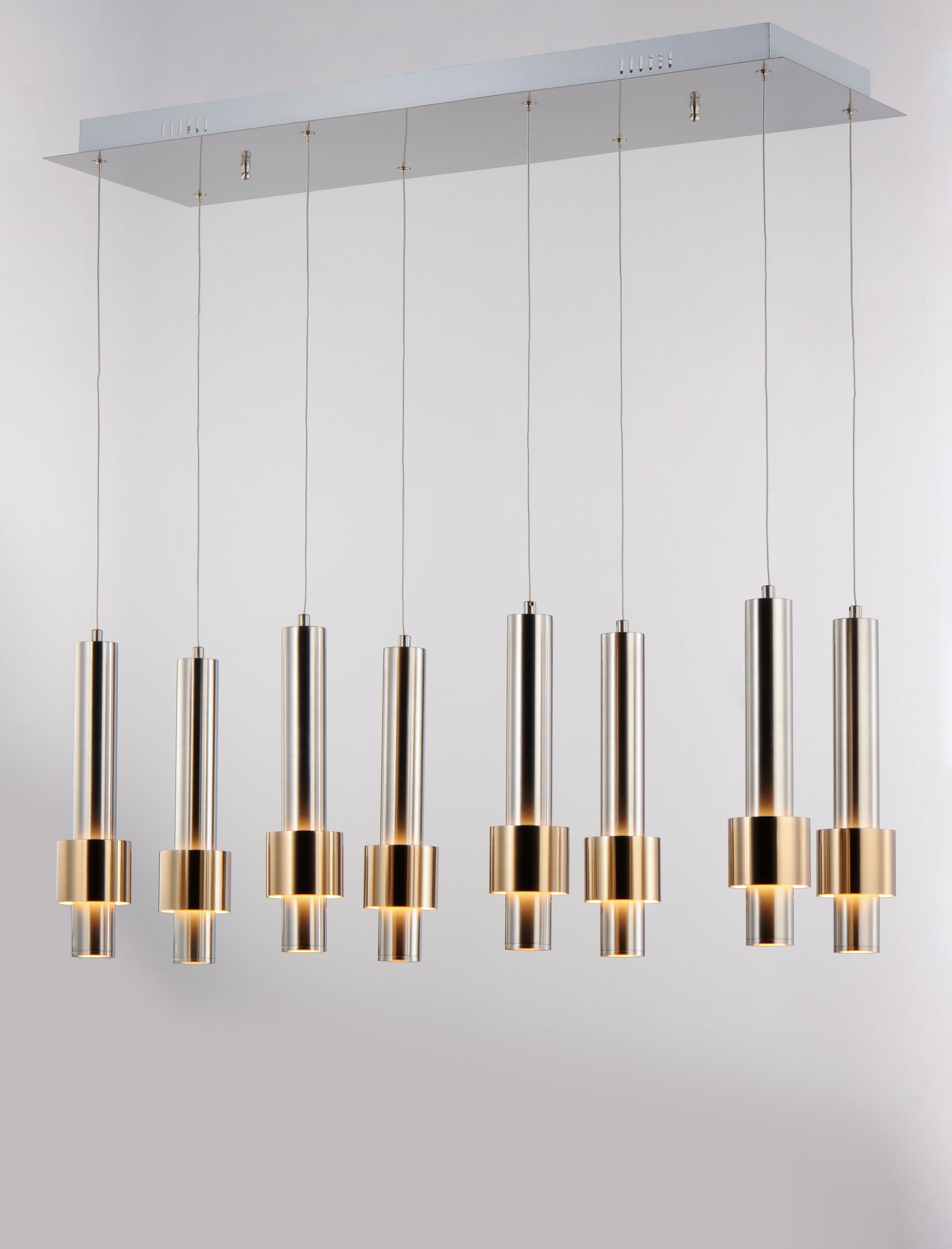 Reveal 8-Light LED Pendant Satin Nickel/Satin Brass by ET2