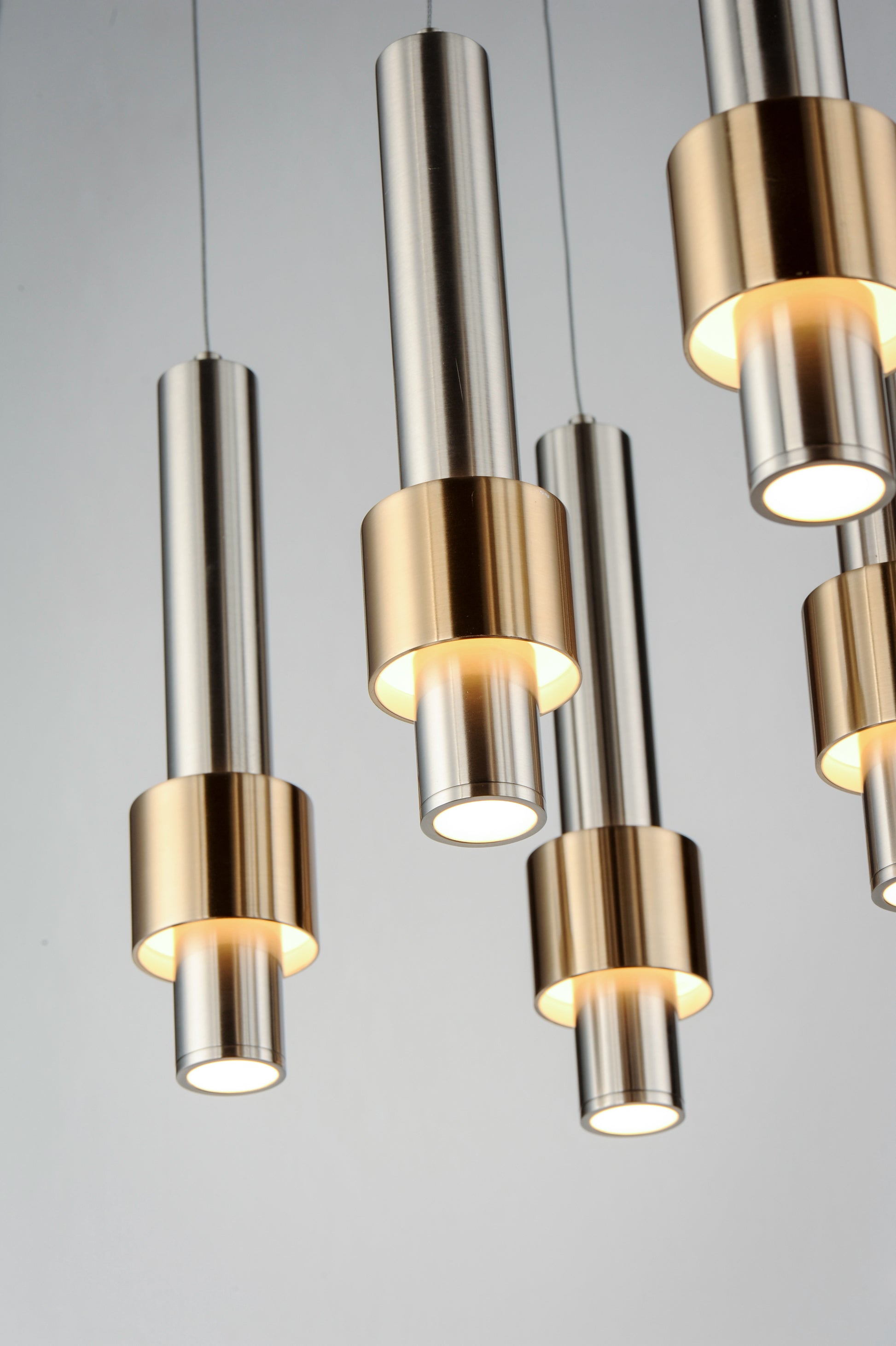 Reveal 8-Light LED Pendant Satin Nickel/Satin Brass by ET2