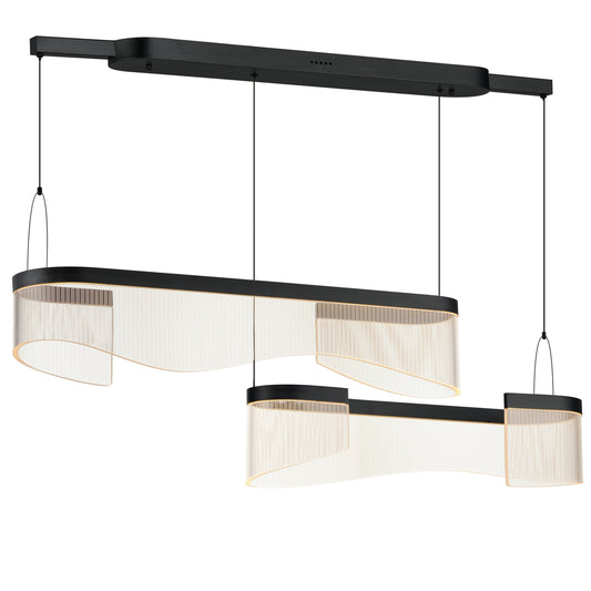 Sonata 2-Light Linear LED Pendant Black by ET2
