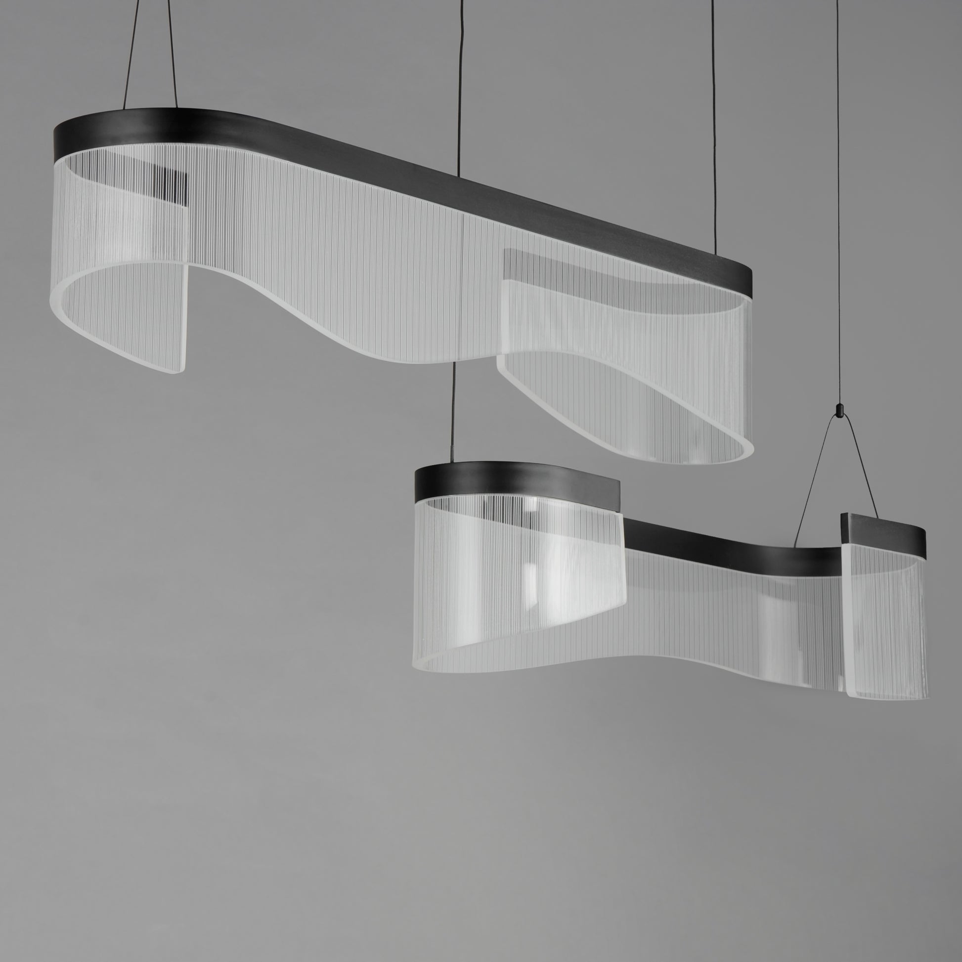 Sonata 2-Light Linear LED Pendant Black by ET2