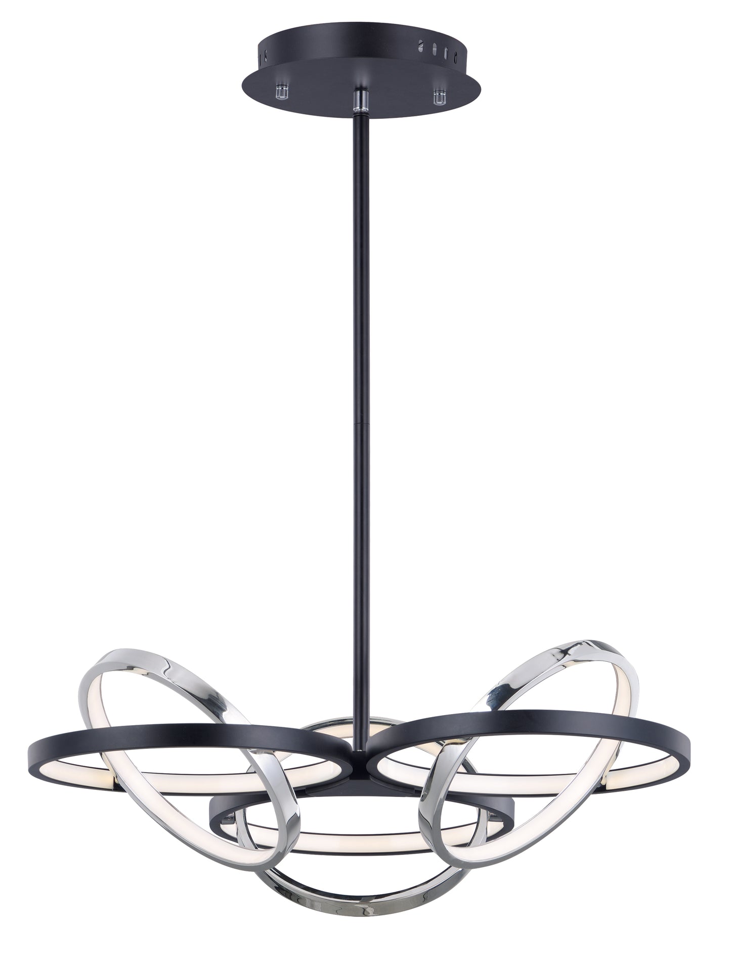 Gyro II 3-Light LED Pendant Black/Polished Chrome by ET2