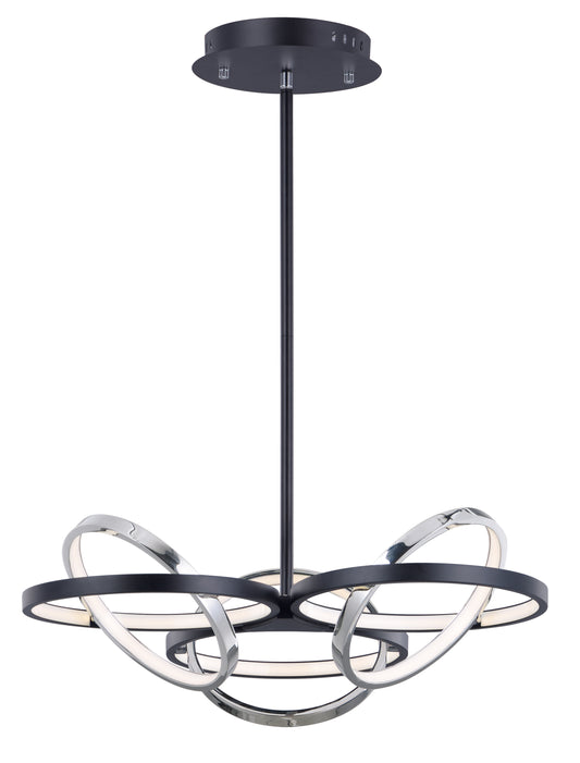 Gyro II 3-Light LED Pendant Black/Polished Chrome by ET2