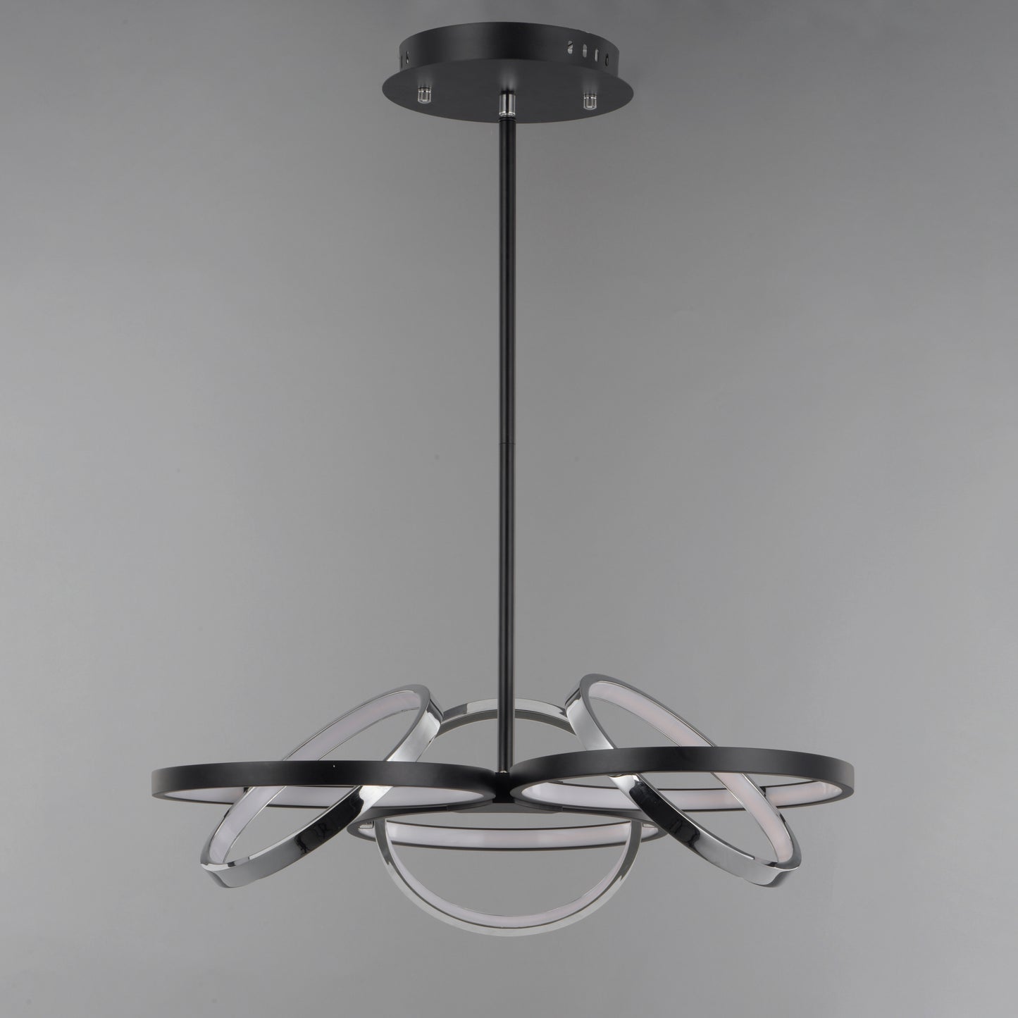Gyro II 3-Light LED Pendant Black/Polished Chrome by ET2