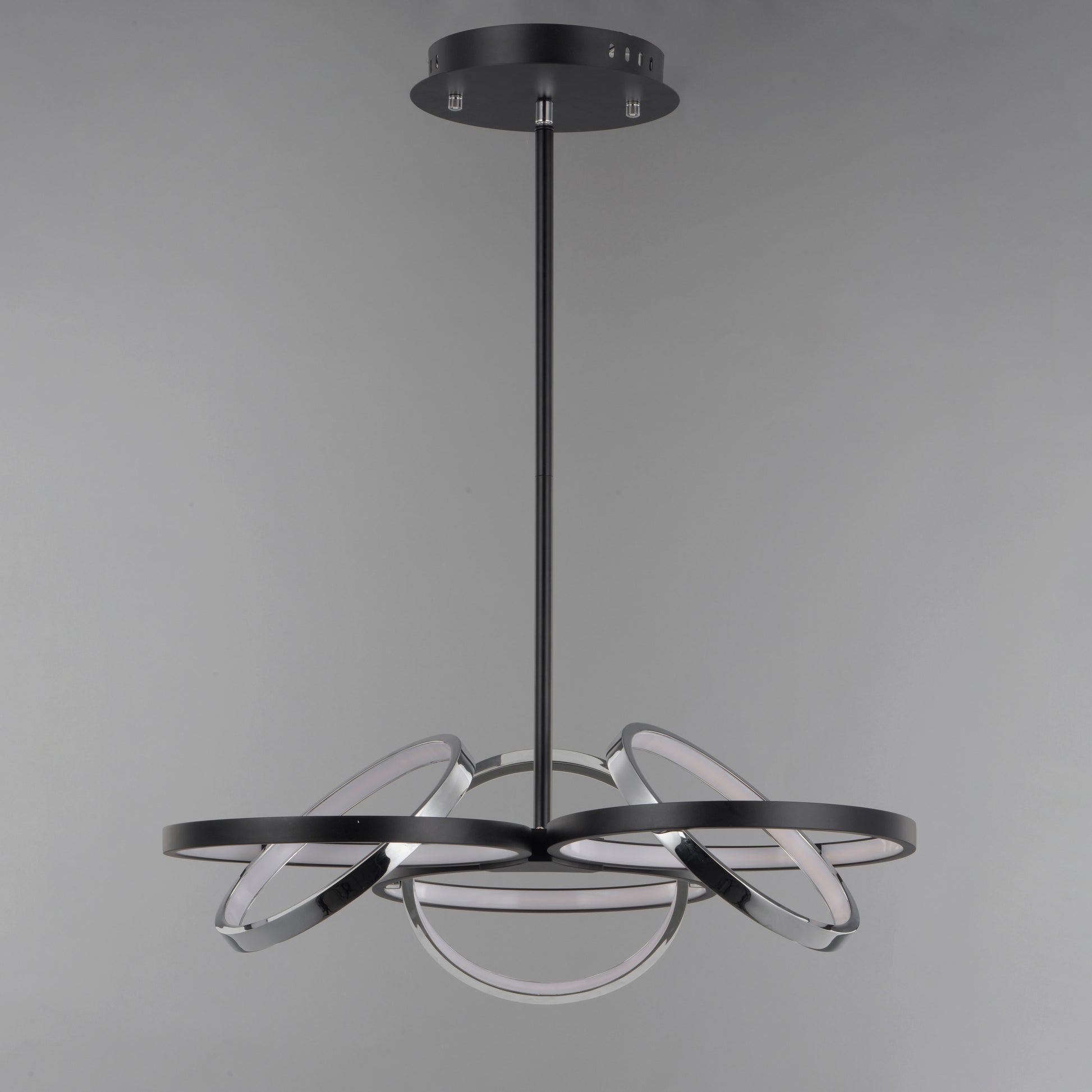 Gyro II 3-Light LED Pendant Black/Polished Chrome by ET2
