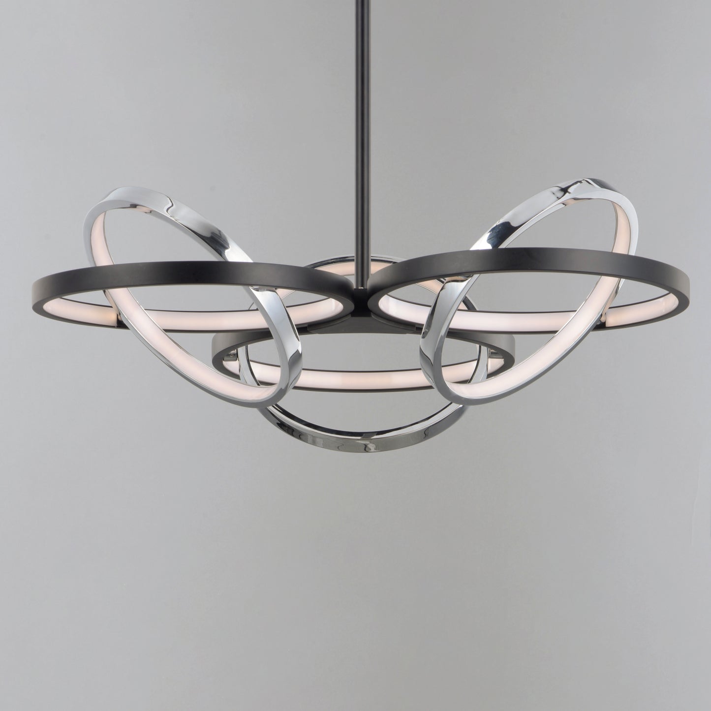 Gyro II 3-Light LED Pendant Black/Polished Chrome by ET2