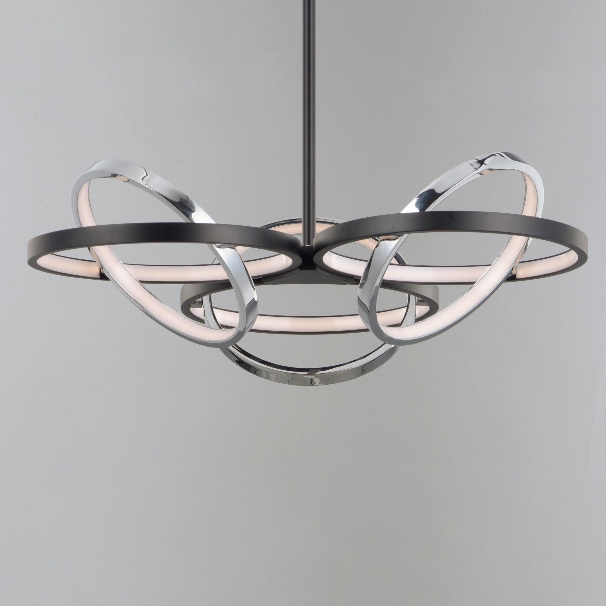 Gyro II 3-Light LED Pendant Black/Polished Chrome by ET2
