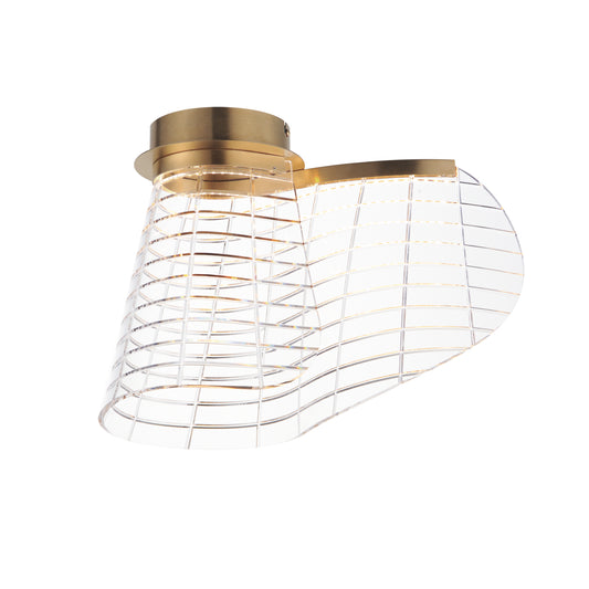 Tartan LED Flush Mount Brushed Champagne by ET2