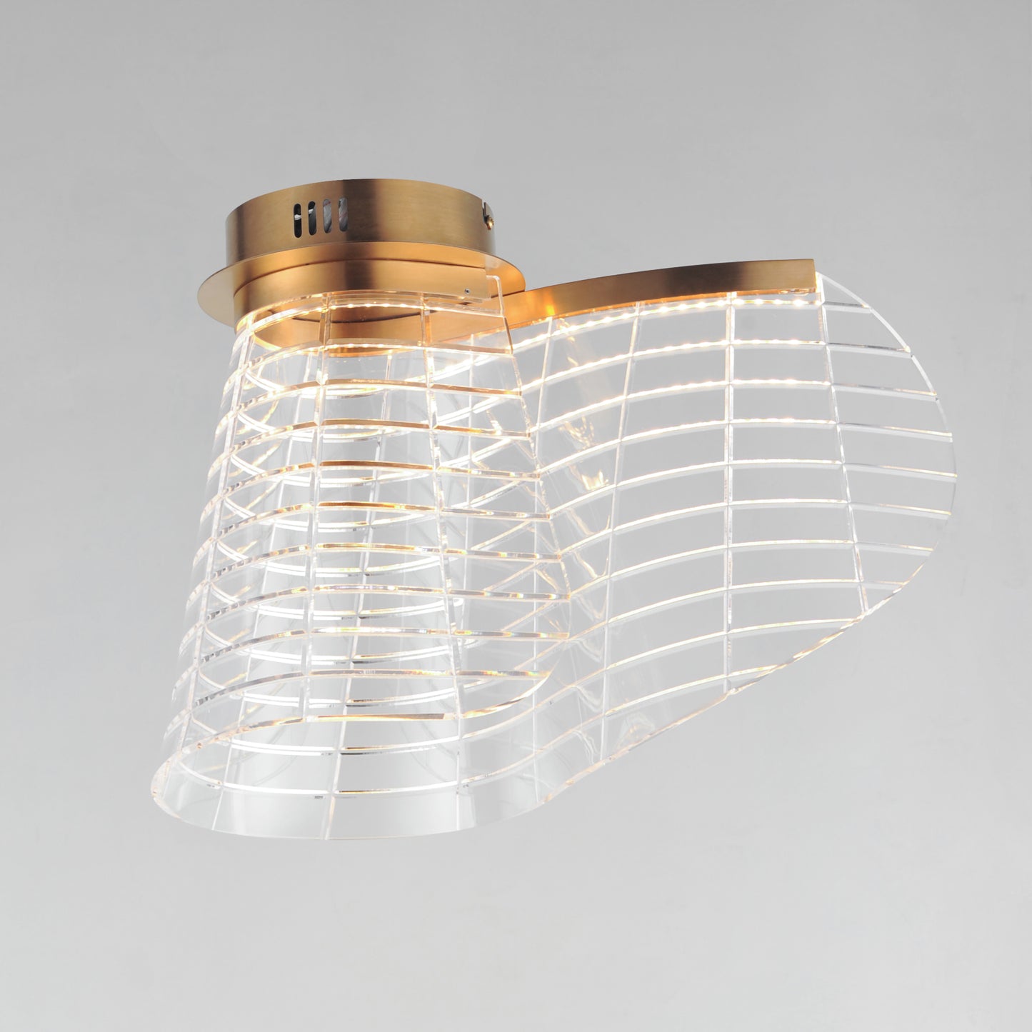 Tartan LED Flush Mount Brushed Champagne by ET2