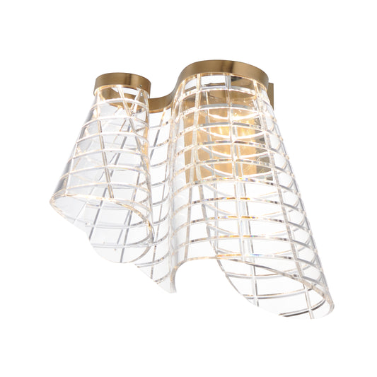 Tartan LED Wall Sconce Brushed Champagne by ET2