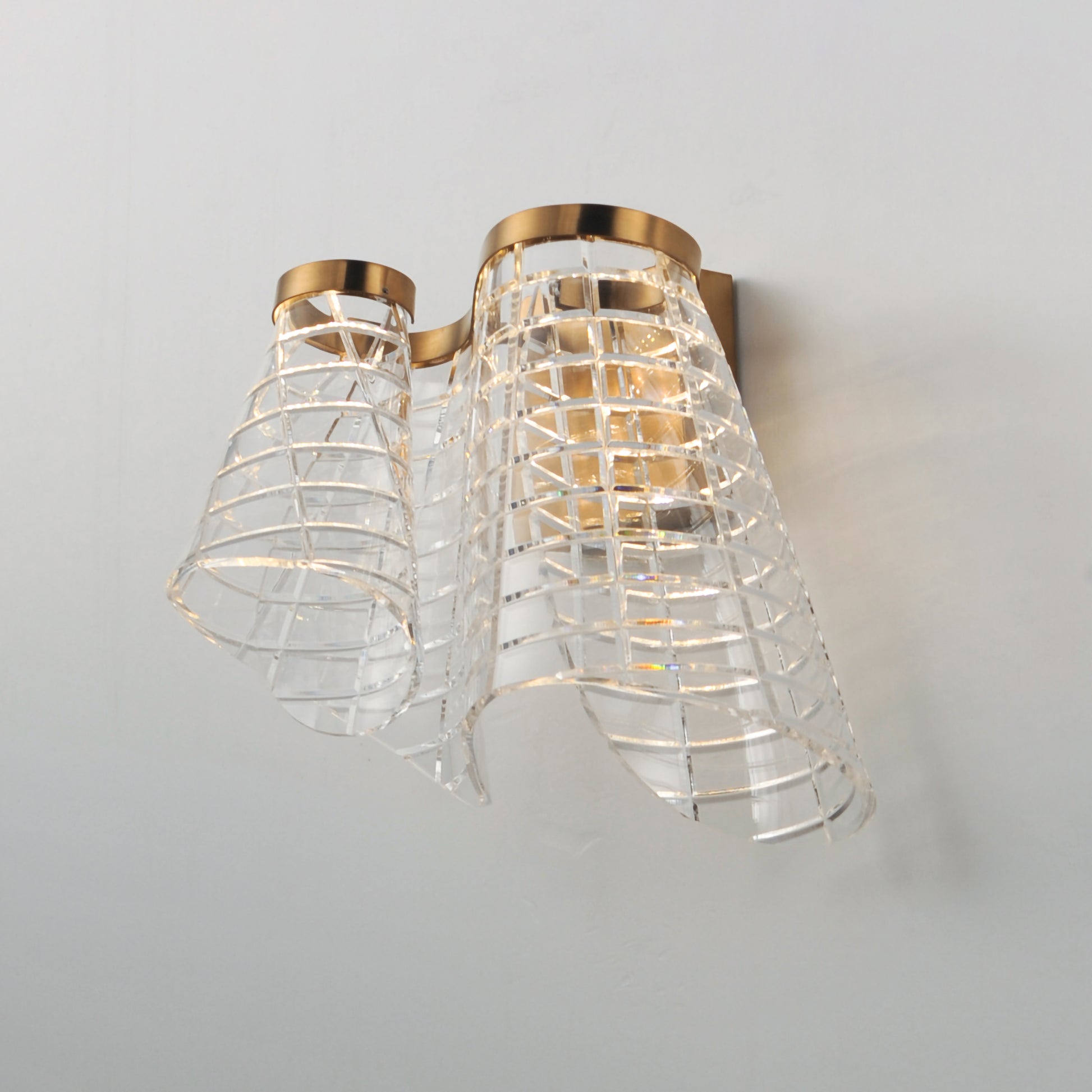 Tartan LED Wall Sconce Brushed Champagne by ET2