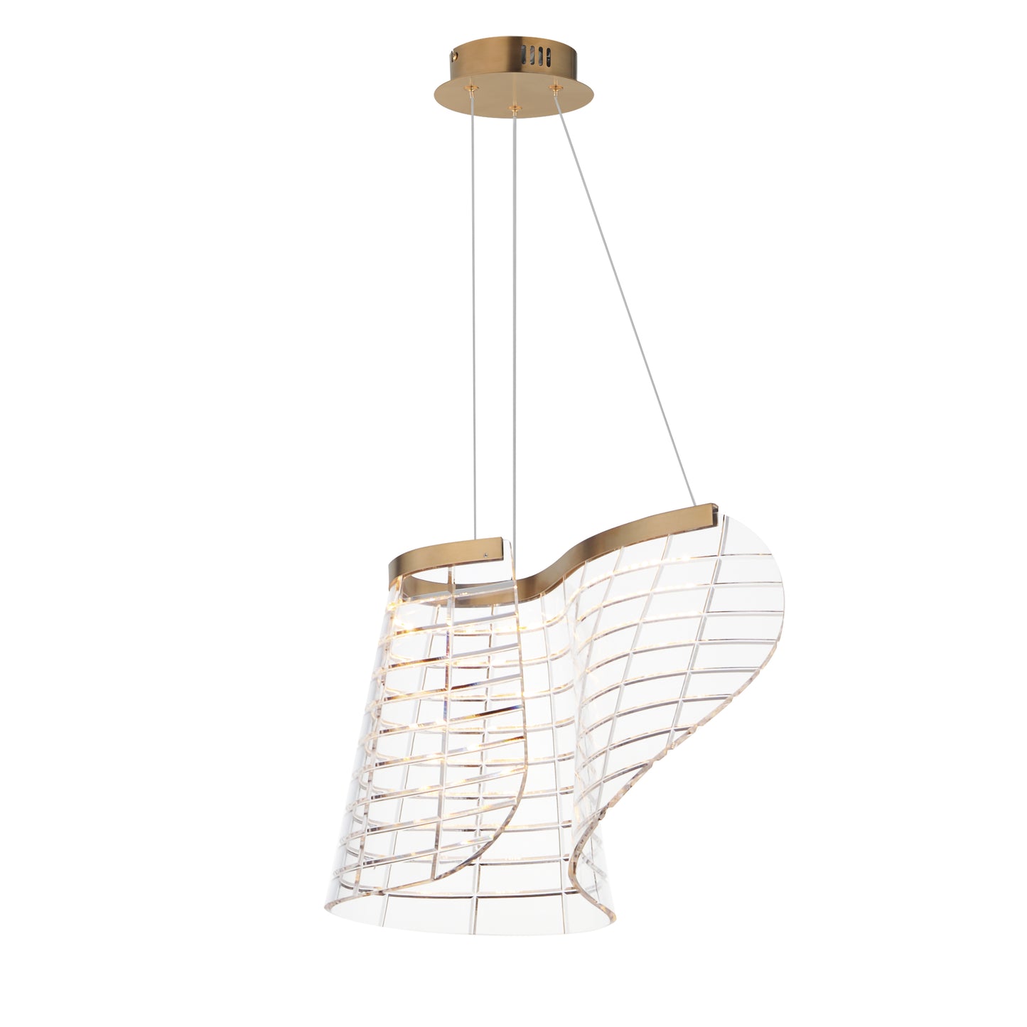 Tartan LED Pendant Brushed Champagne by ET2