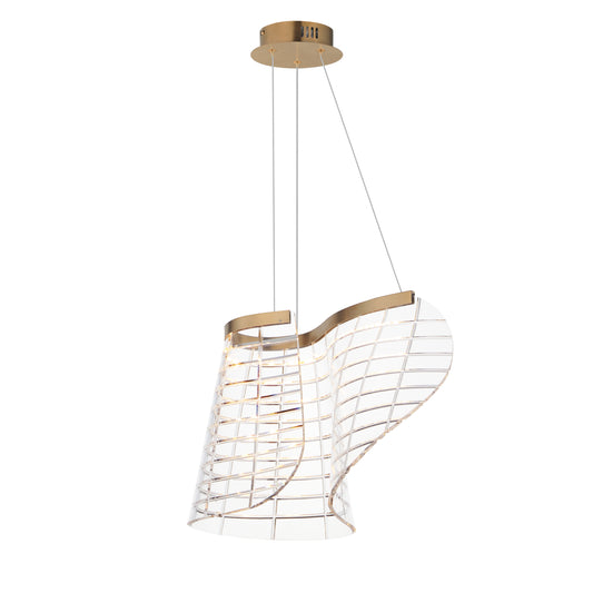 Tartan LED Pendant Brushed Champagne by ET2