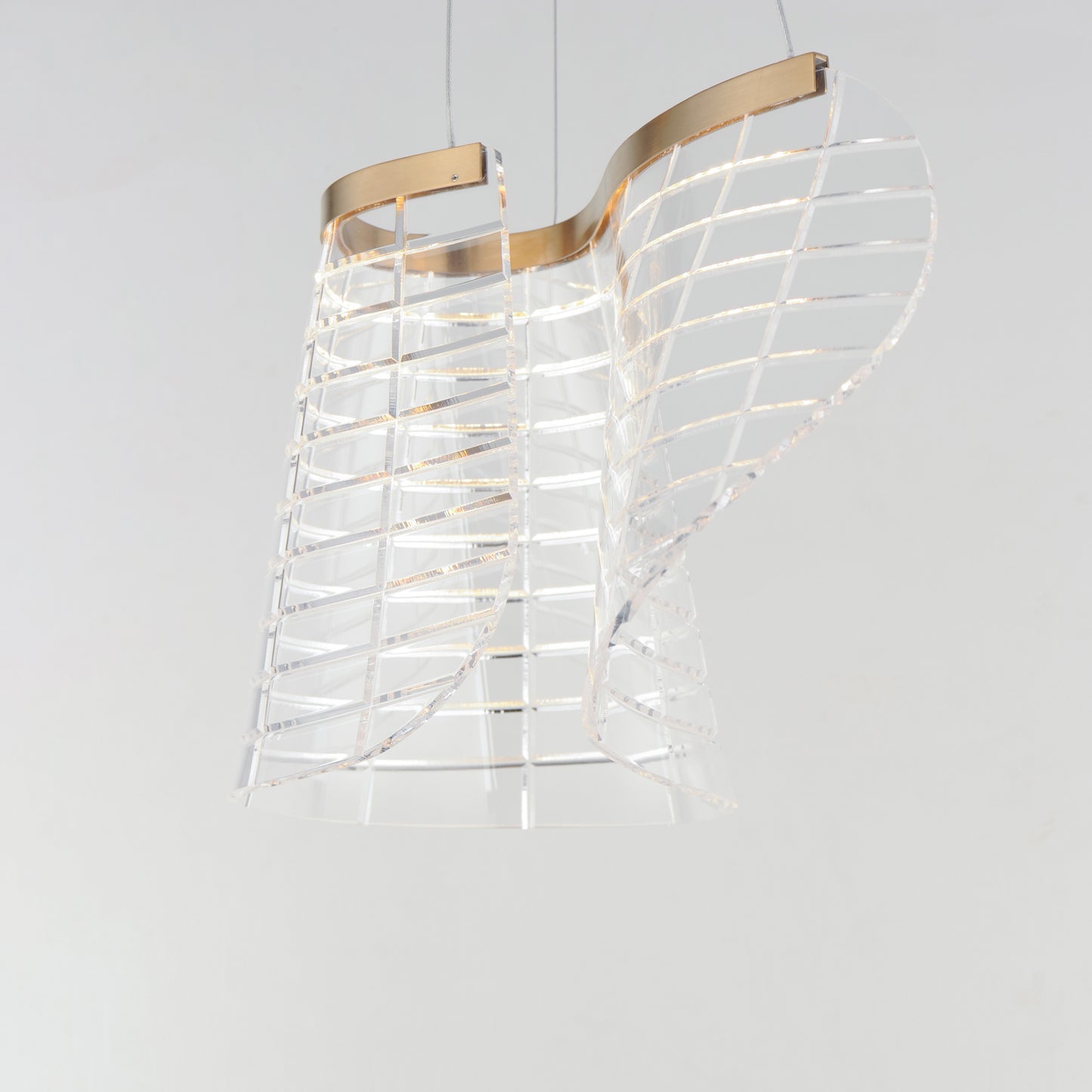 Tartan LED Pendant Brushed Champagne by ET2