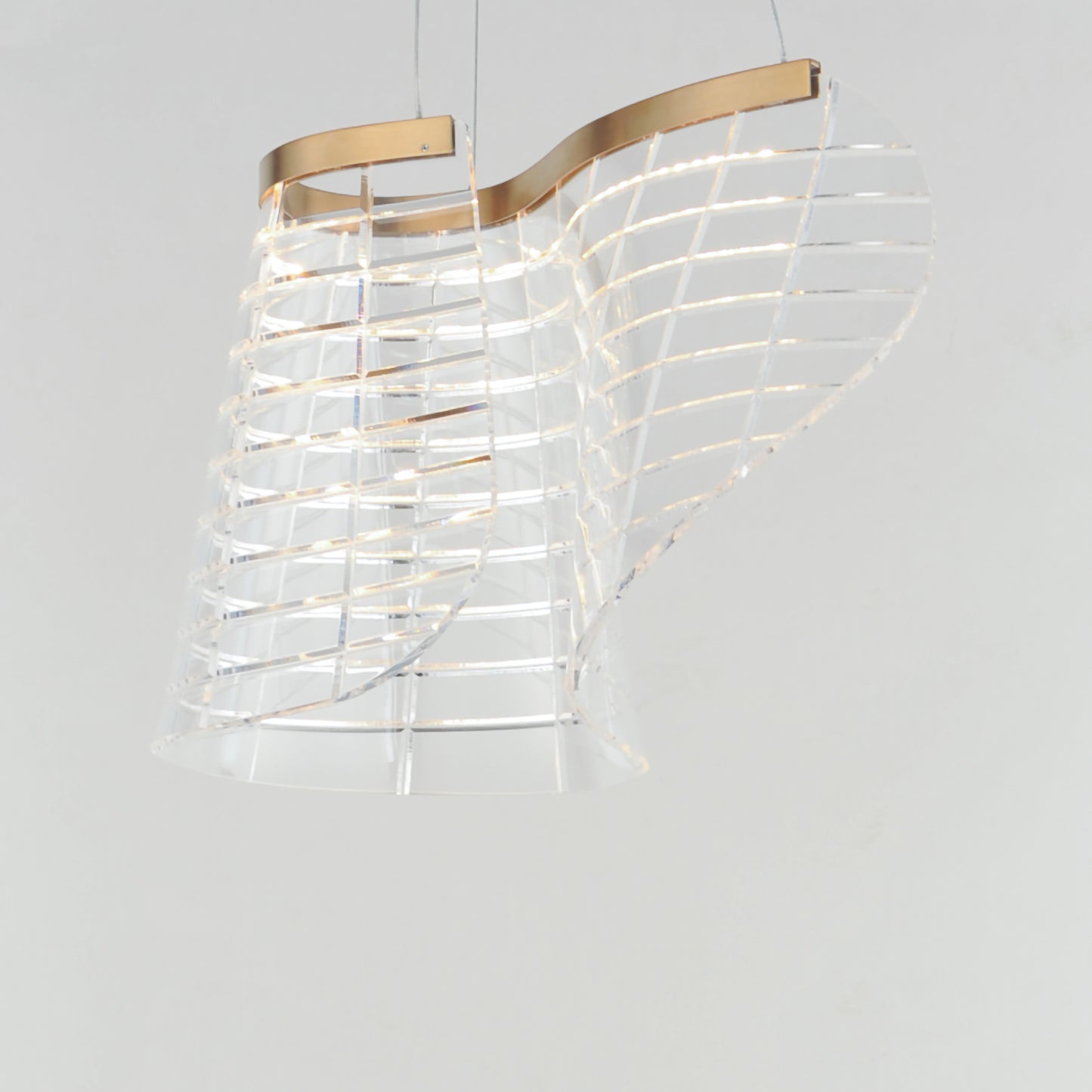 Tartan LED Pendant Brushed Champagne by ET2