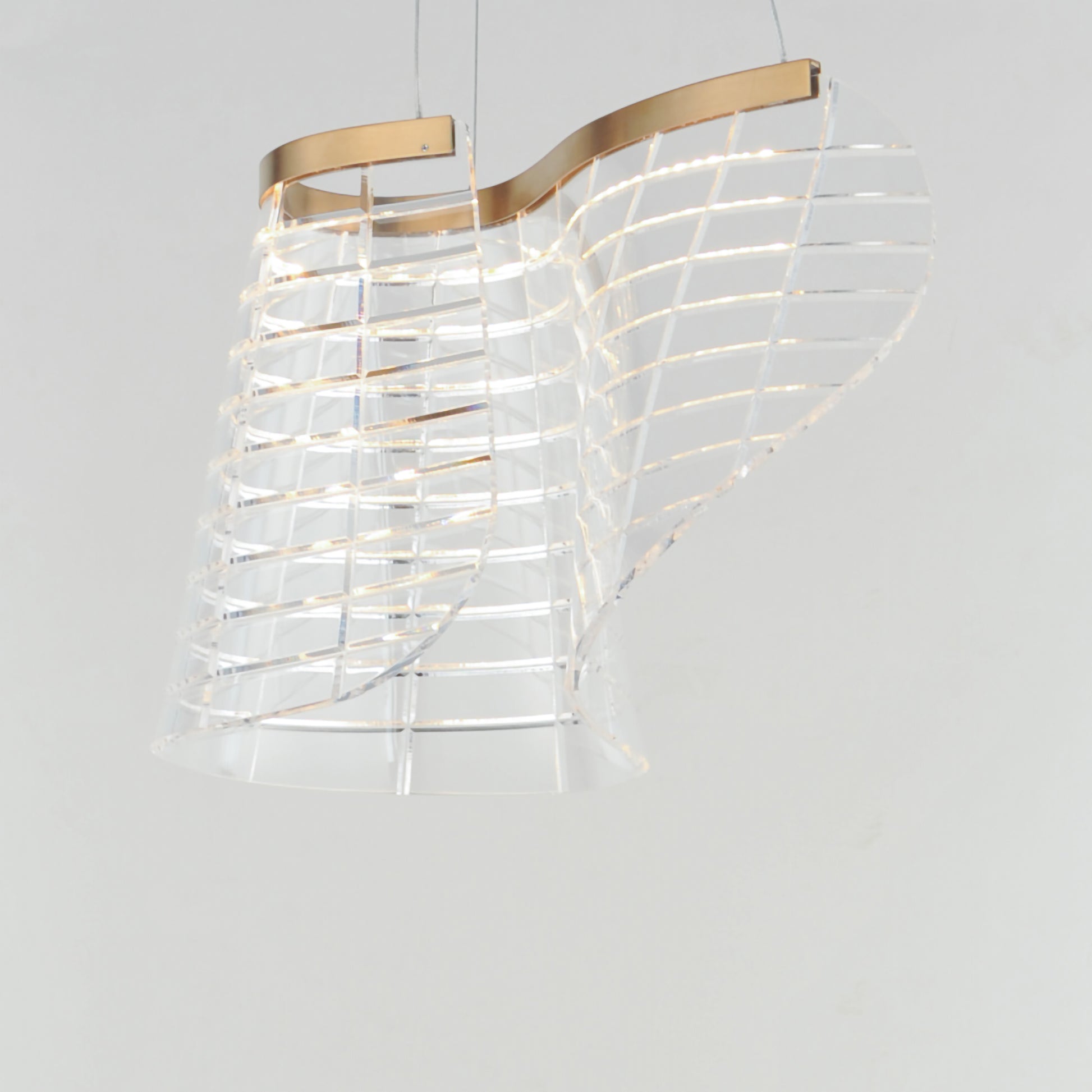 Tartan LED Pendant Brushed Champagne by ET2
