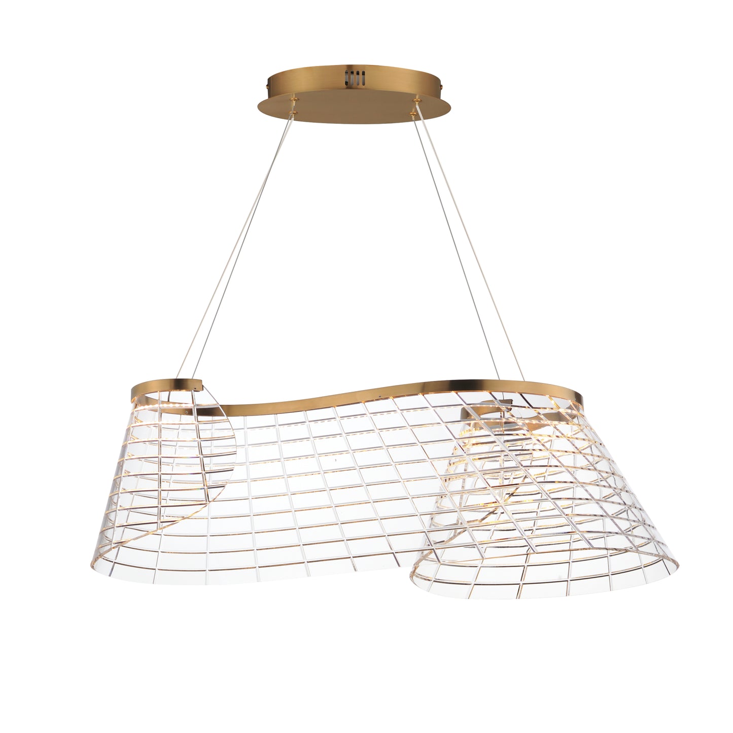 Tartan Linear LED Pendant Brushed Champagne by ET2
