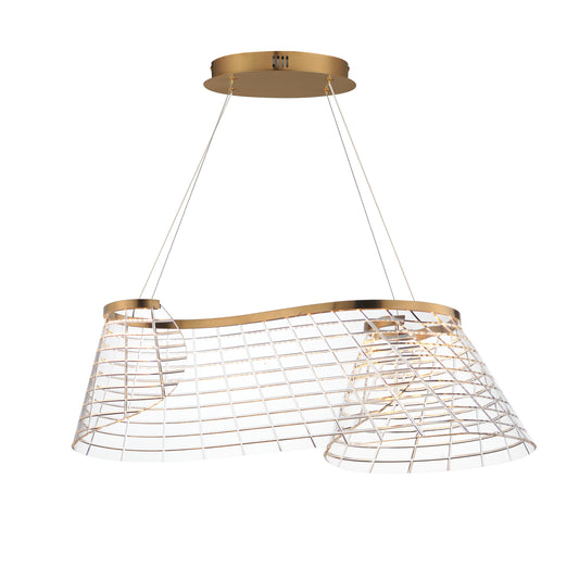 Tartan Linear LED Pendant Brushed Champagne by ET2