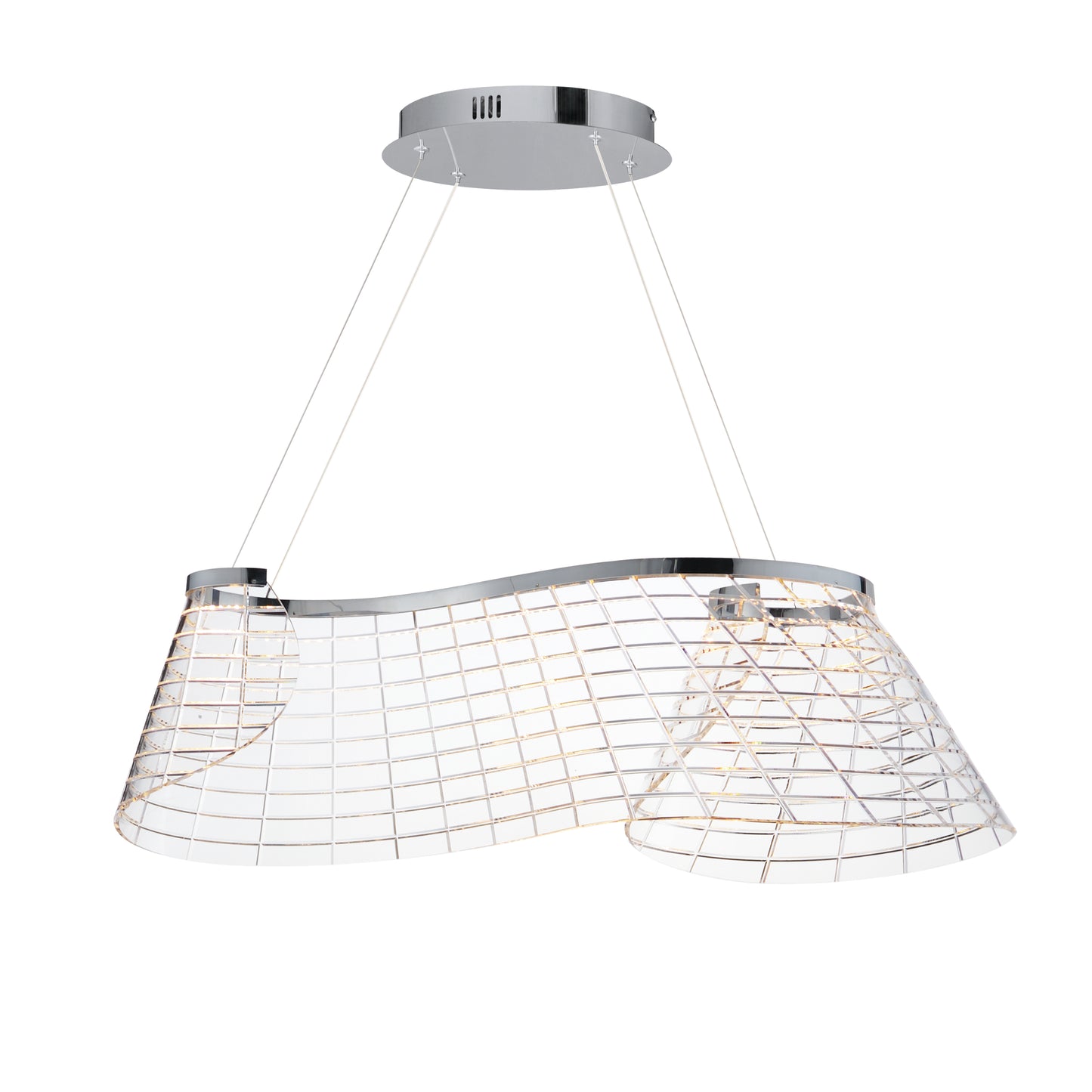 Tartan Linear LED Pendant Polished Chrome by ET2