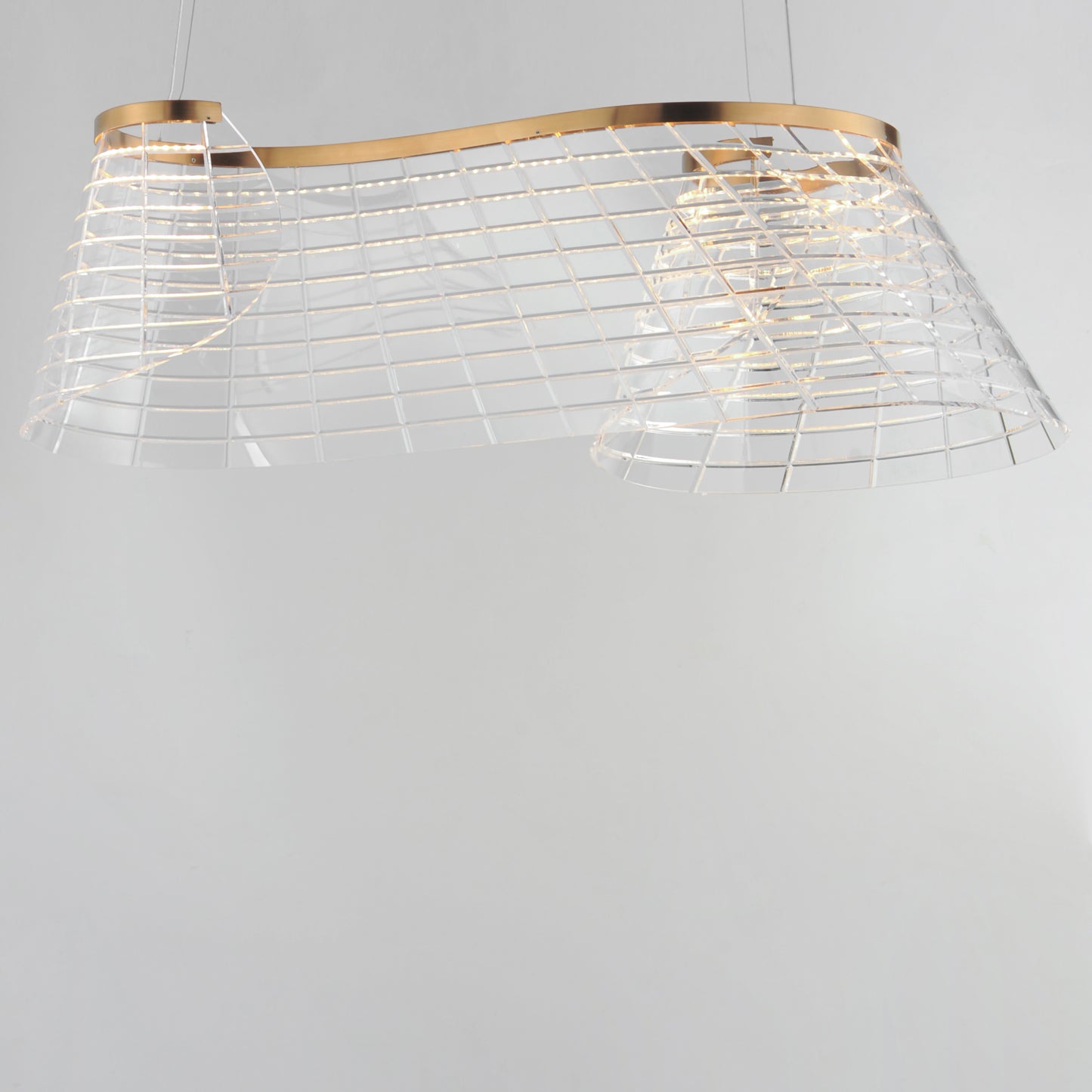 Tartan Linear LED Pendant Brushed Champagne by ET2