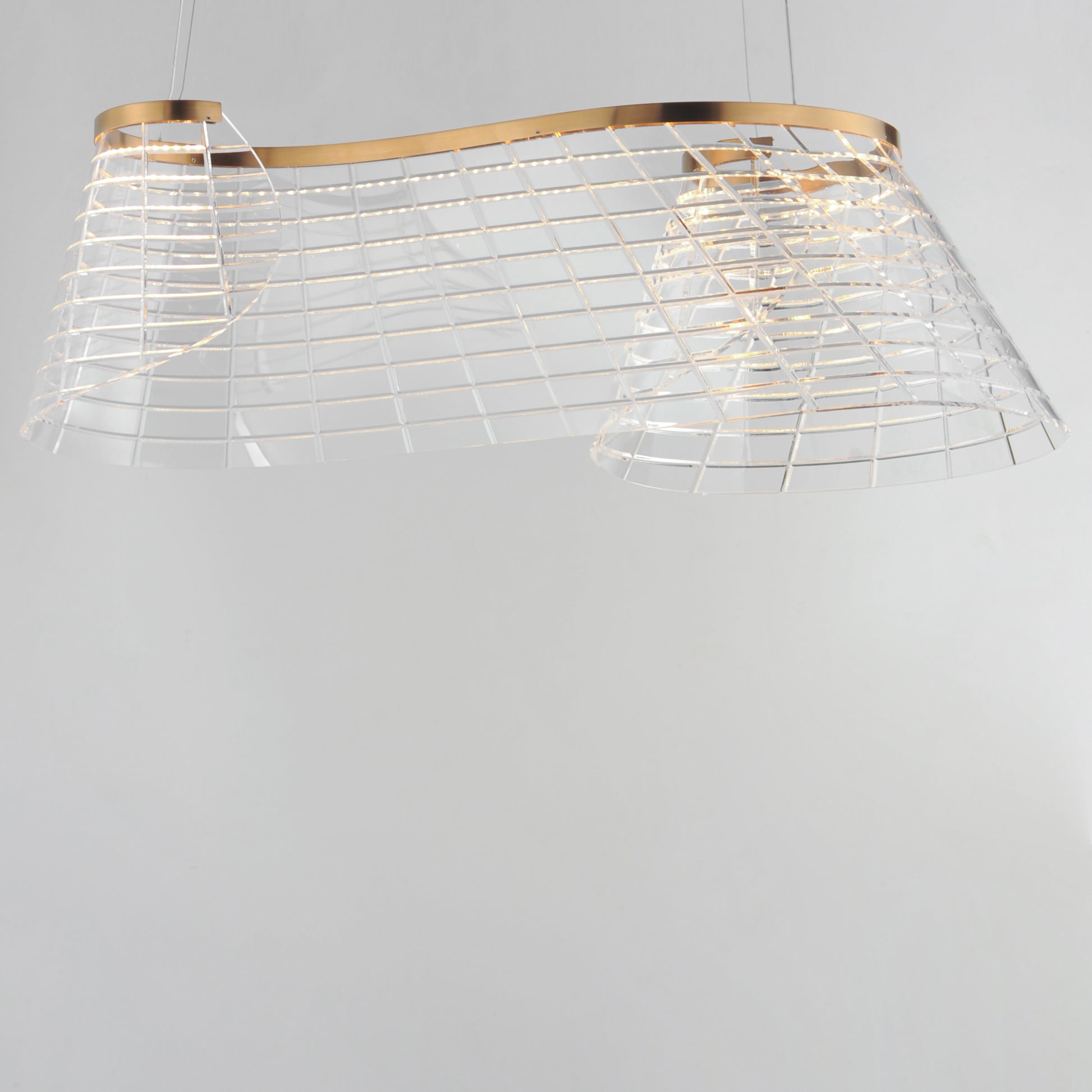 Tartan Linear LED Pendant Brushed Champagne by ET2