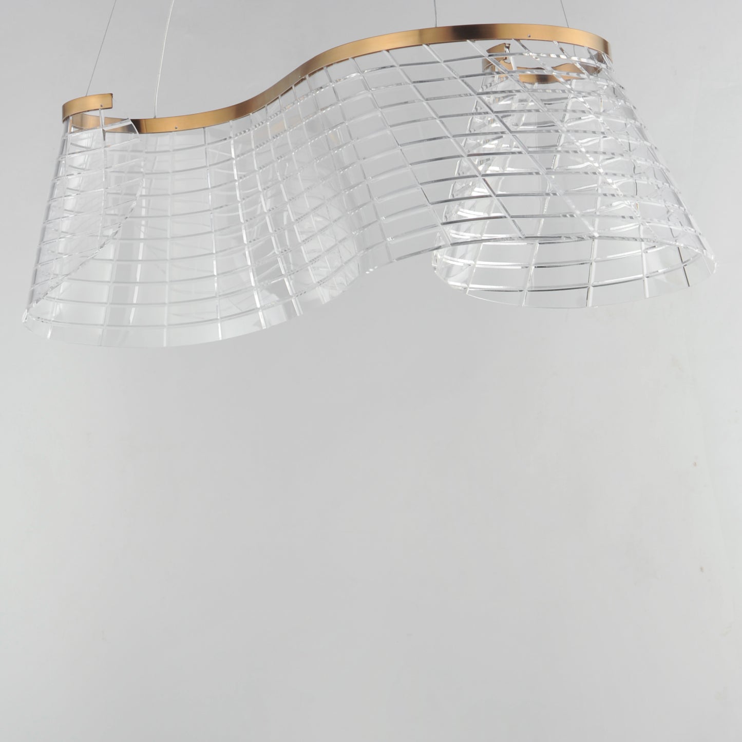 Tartan Linear LED Pendant Brushed Champagne by ET2