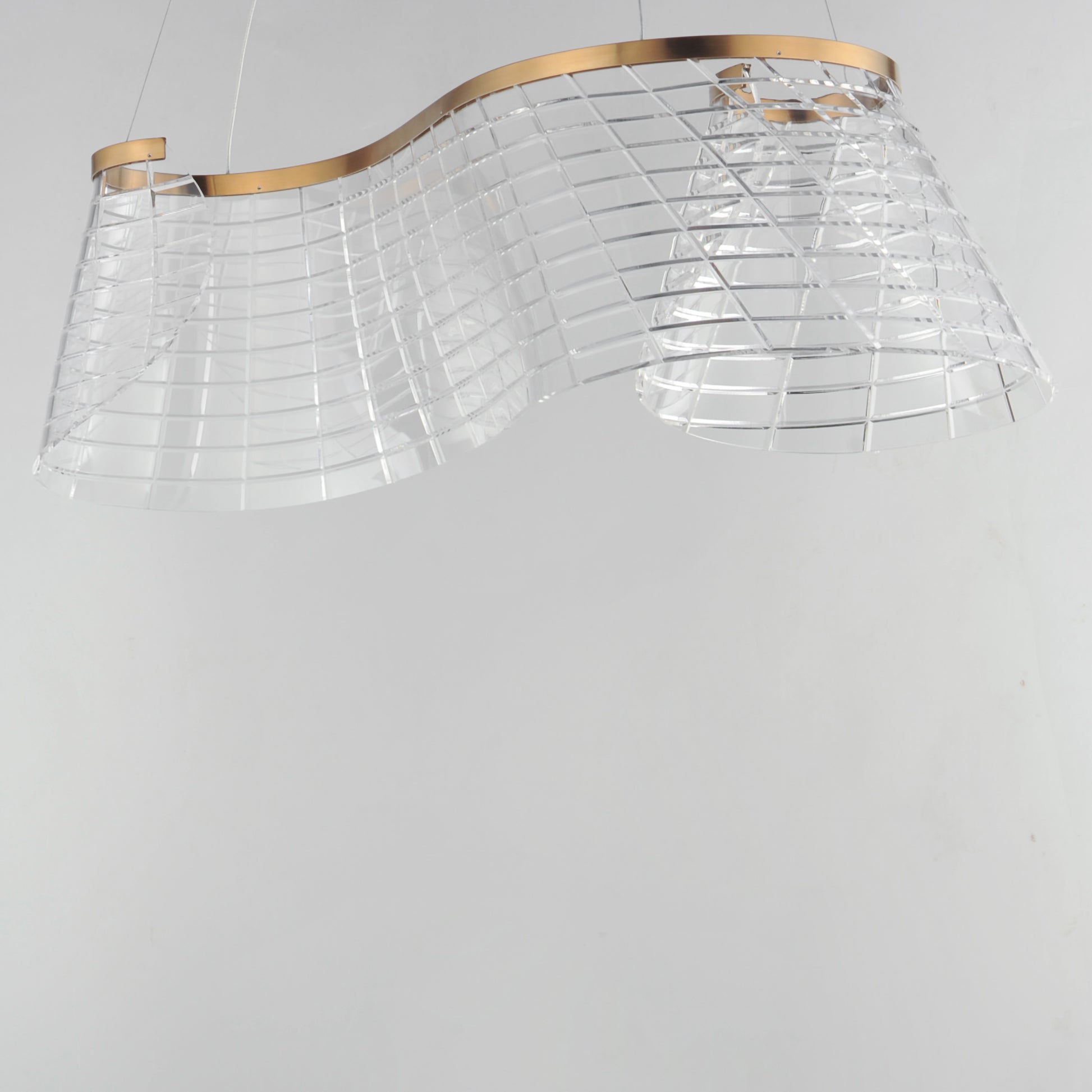 Tartan Linear LED Pendant Brushed Champagne by ET2