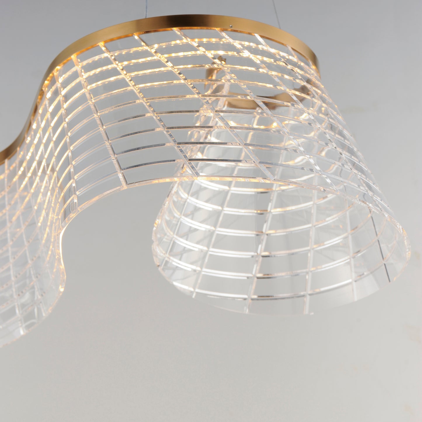 Tartan Linear LED Pendant Brushed Champagne by ET2