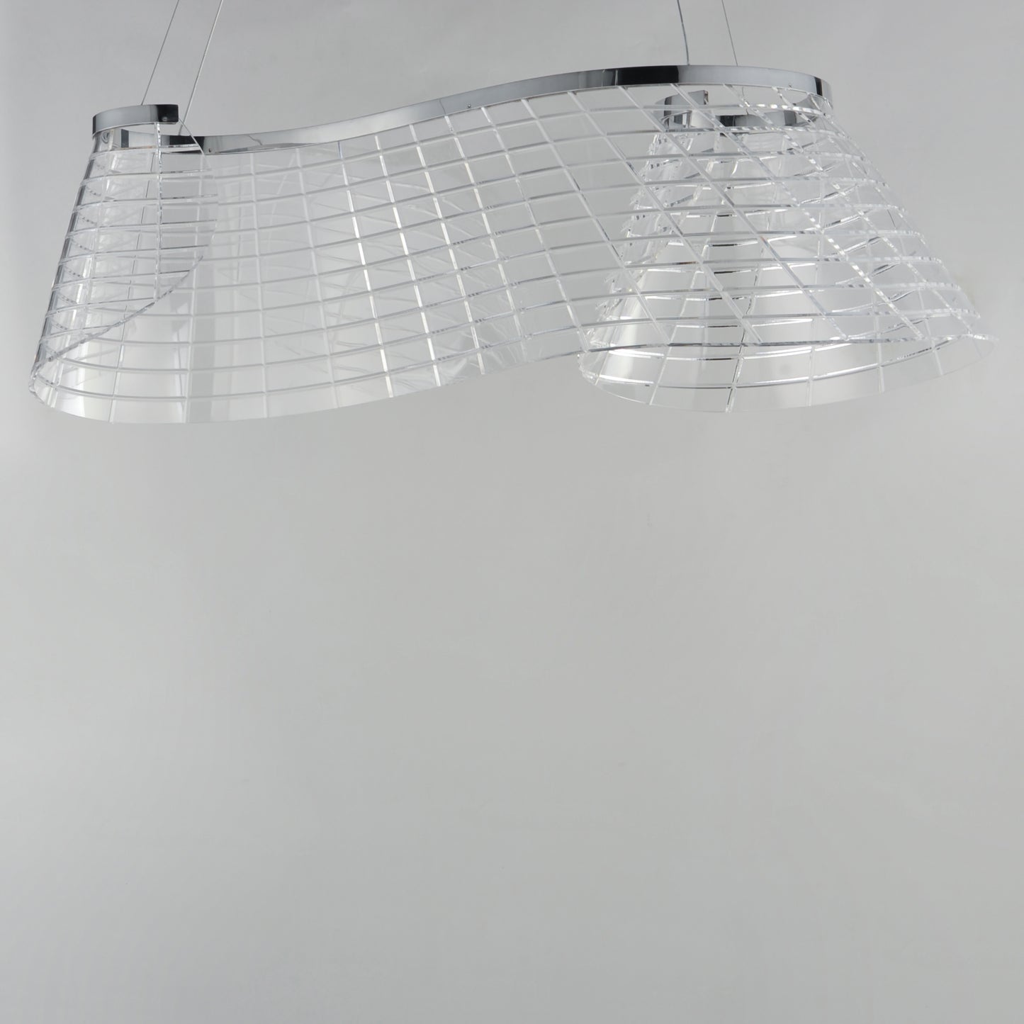 Tartan Linear LED Pendant Polished Chrome by ET2