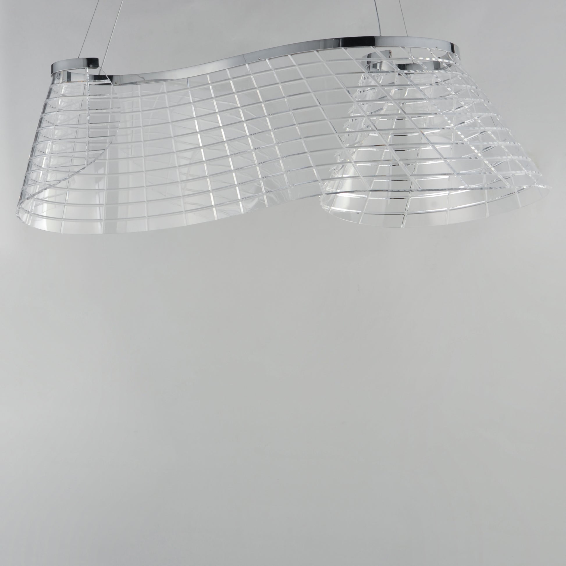 Tartan Linear LED Pendant Polished Chrome by ET2