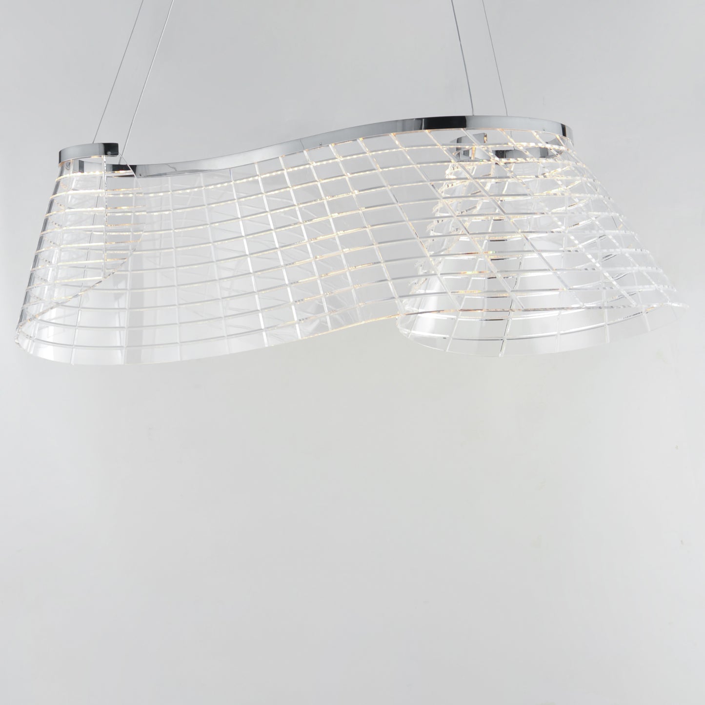 Tartan Linear LED Pendant Polished Chrome by ET2