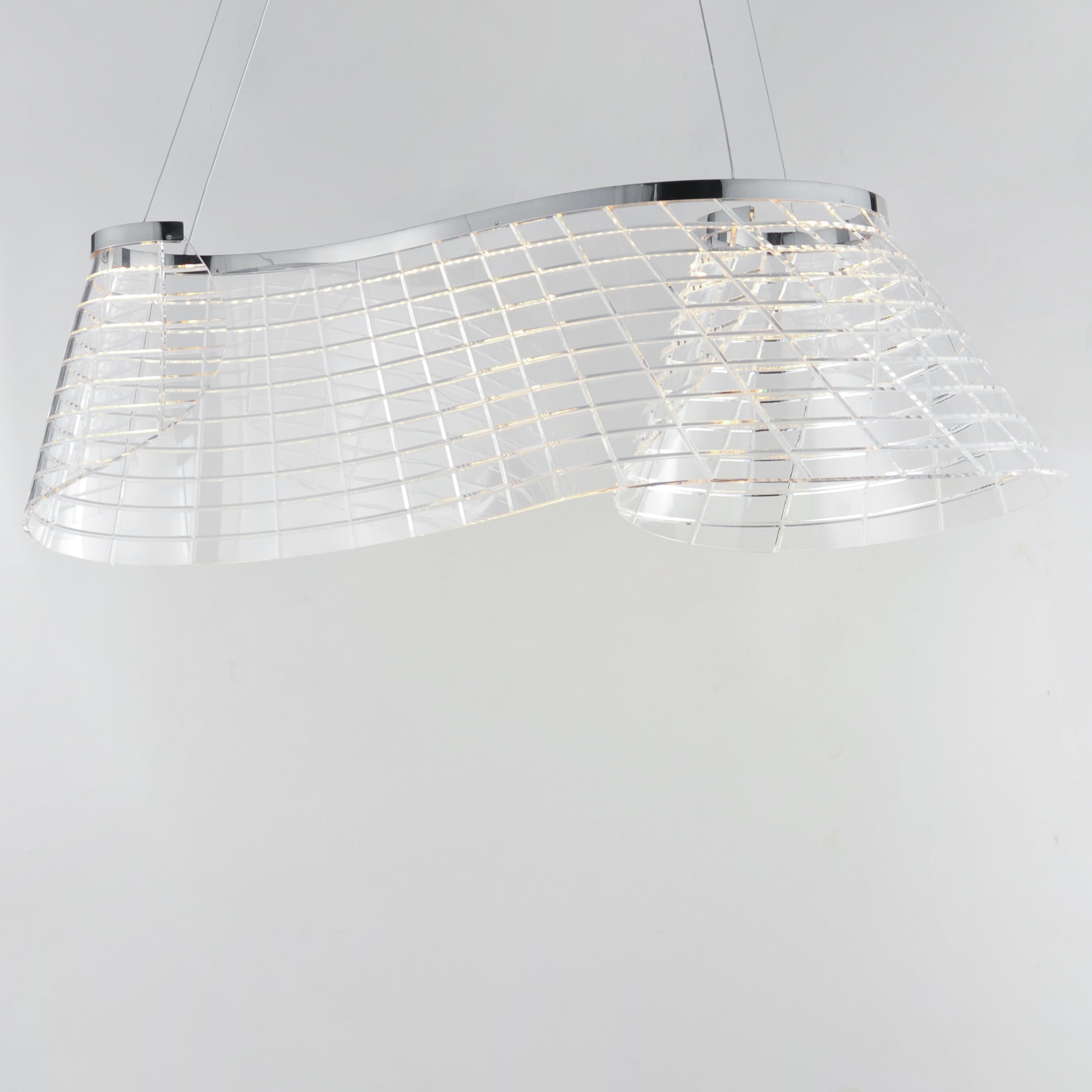 Tartan Linear LED Pendant Polished Chrome by ET2